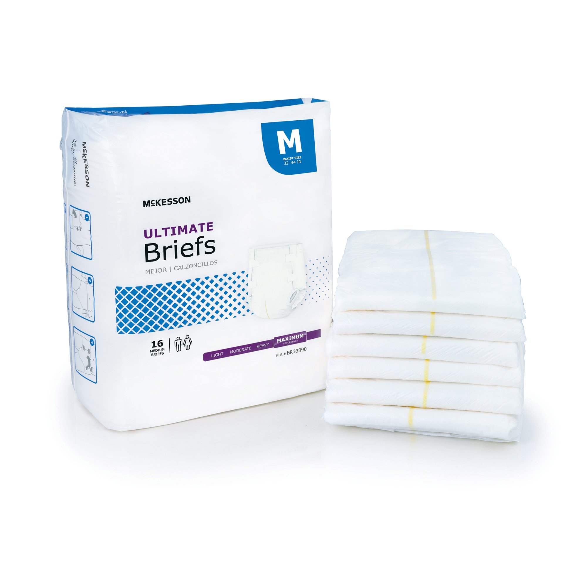 McKesson Ultimate Heavy Absorbency Incontinence Brief, Medium - Image 2