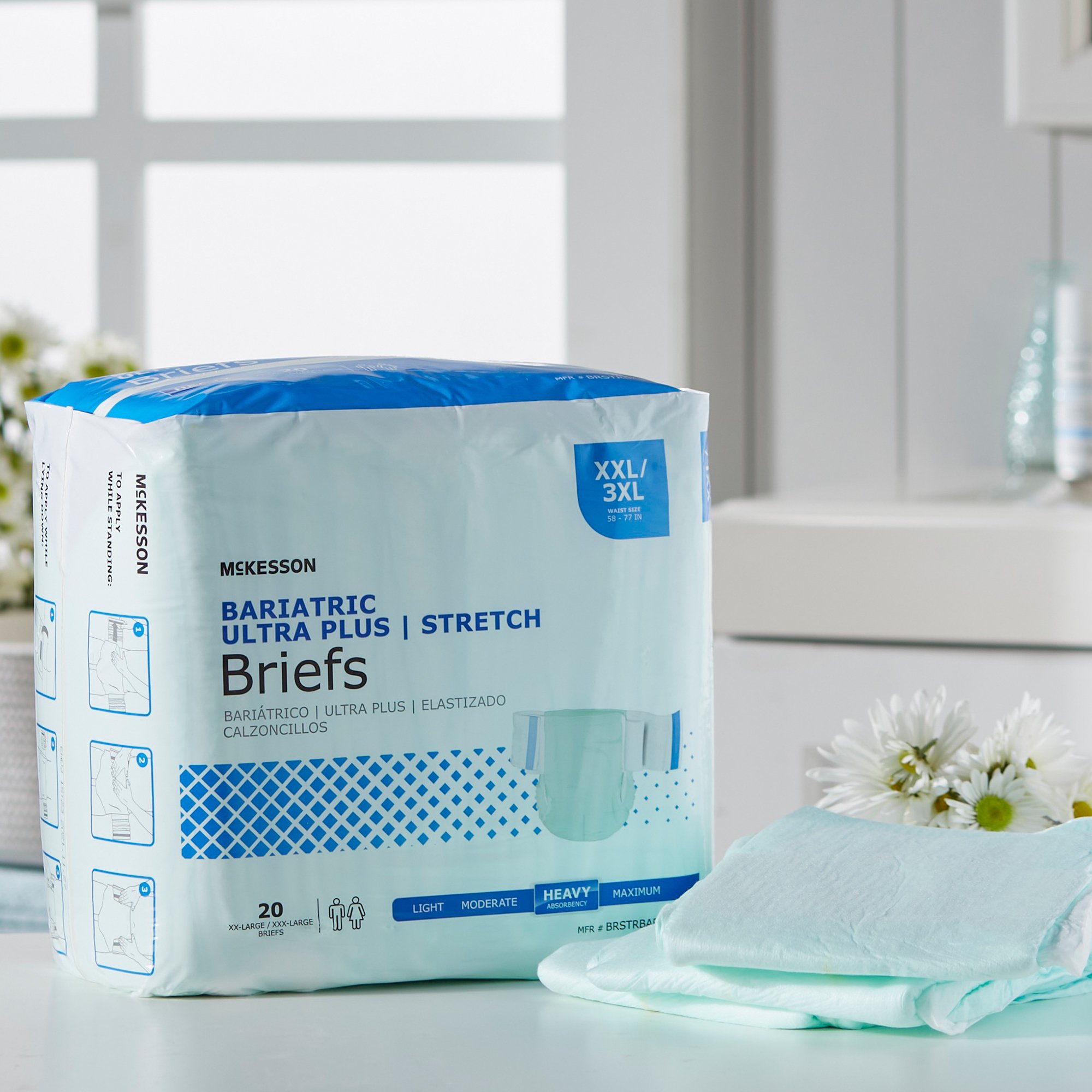 McKesson Ultra Plus Stretch Heavy Absorbency Incontinence Brief, Bariatric - Image 8