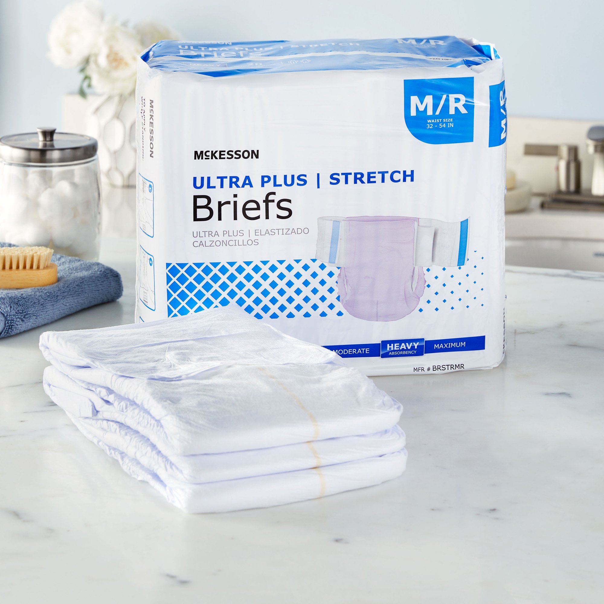 McKesson Ultra Plus Stretch Heavy Absorbency Incontinence Brief, Medium/Regular - Image 9