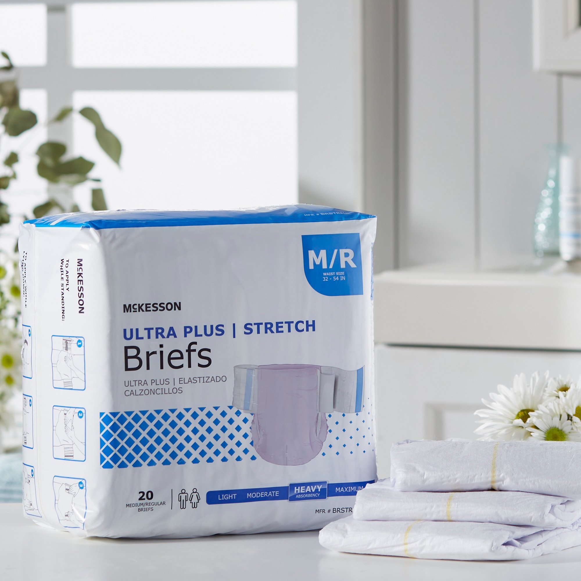 McKesson Ultra Plus Stretch Heavy Absorbency Incontinence Brief, Medium/Regular - Image 8