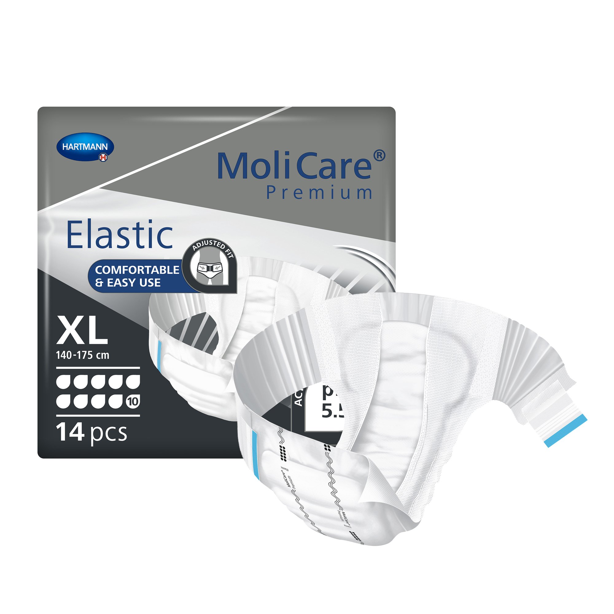 MoliCare® Premium Elastic 10 Drop Absorbency Incontinence Briefs, Extra Large