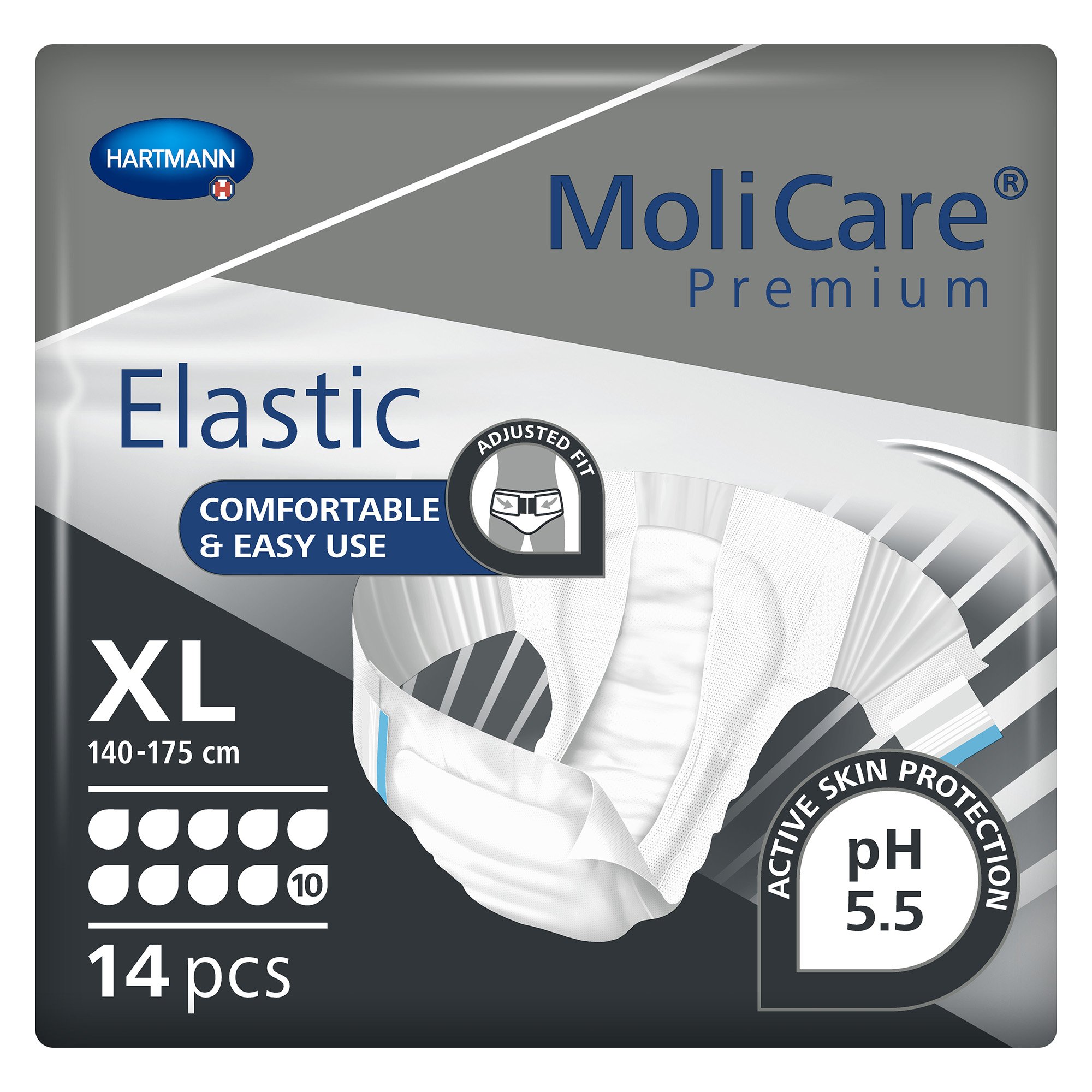 MoliCare® Premium Elastic 10 Drop Absorbency Incontinence Briefs, Extra Large - Image 2