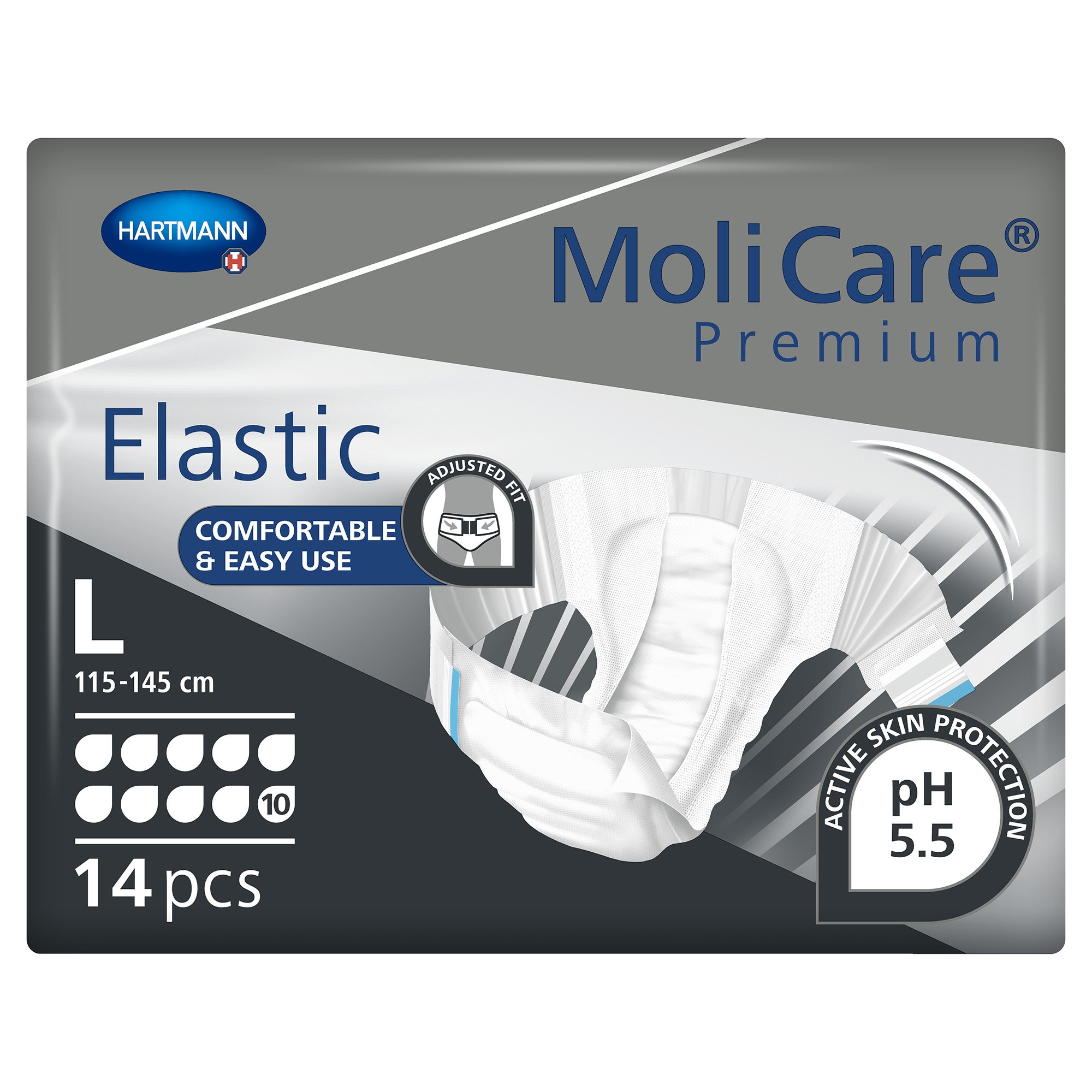 MoliCare® Premium Elastic 10 Drop Absorbency Incontinence Briefs, Large - Image 3