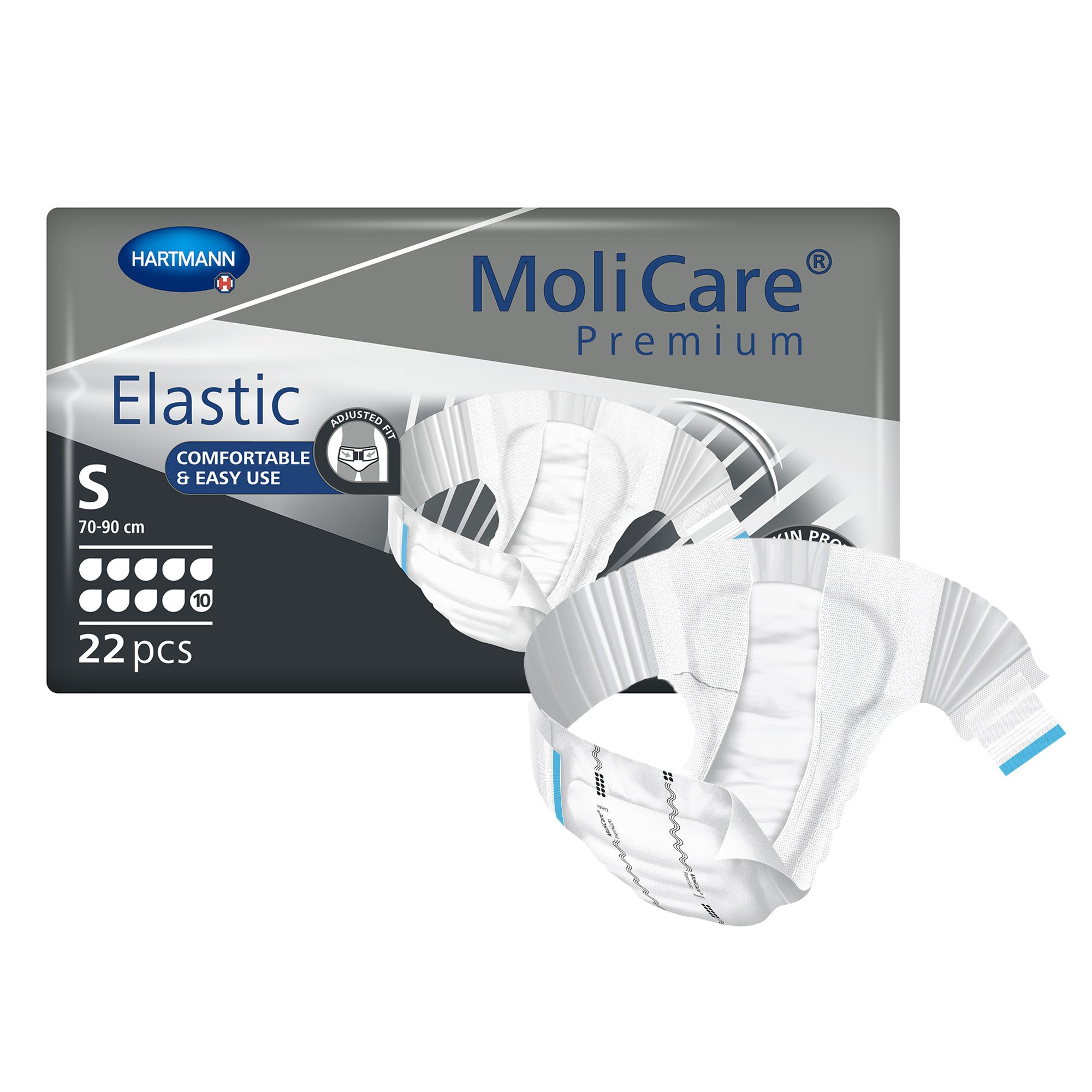MoliCare® Premium Elastic 10 Drop Absorbency Incontinence Briefs, Small