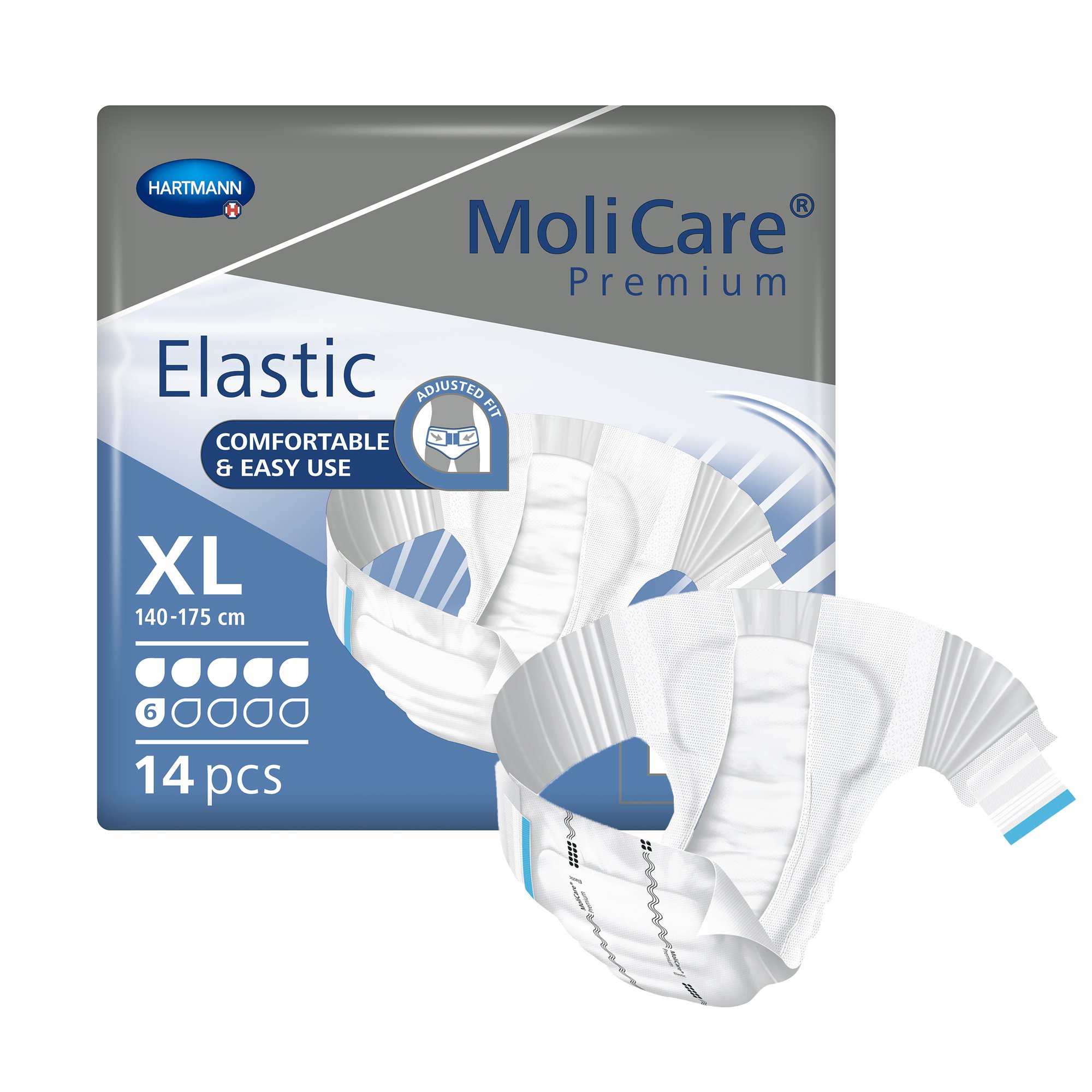 MoliCare® Premium Elastic 6 Drop Absorbency Incontinence Briefs, Extra Large
