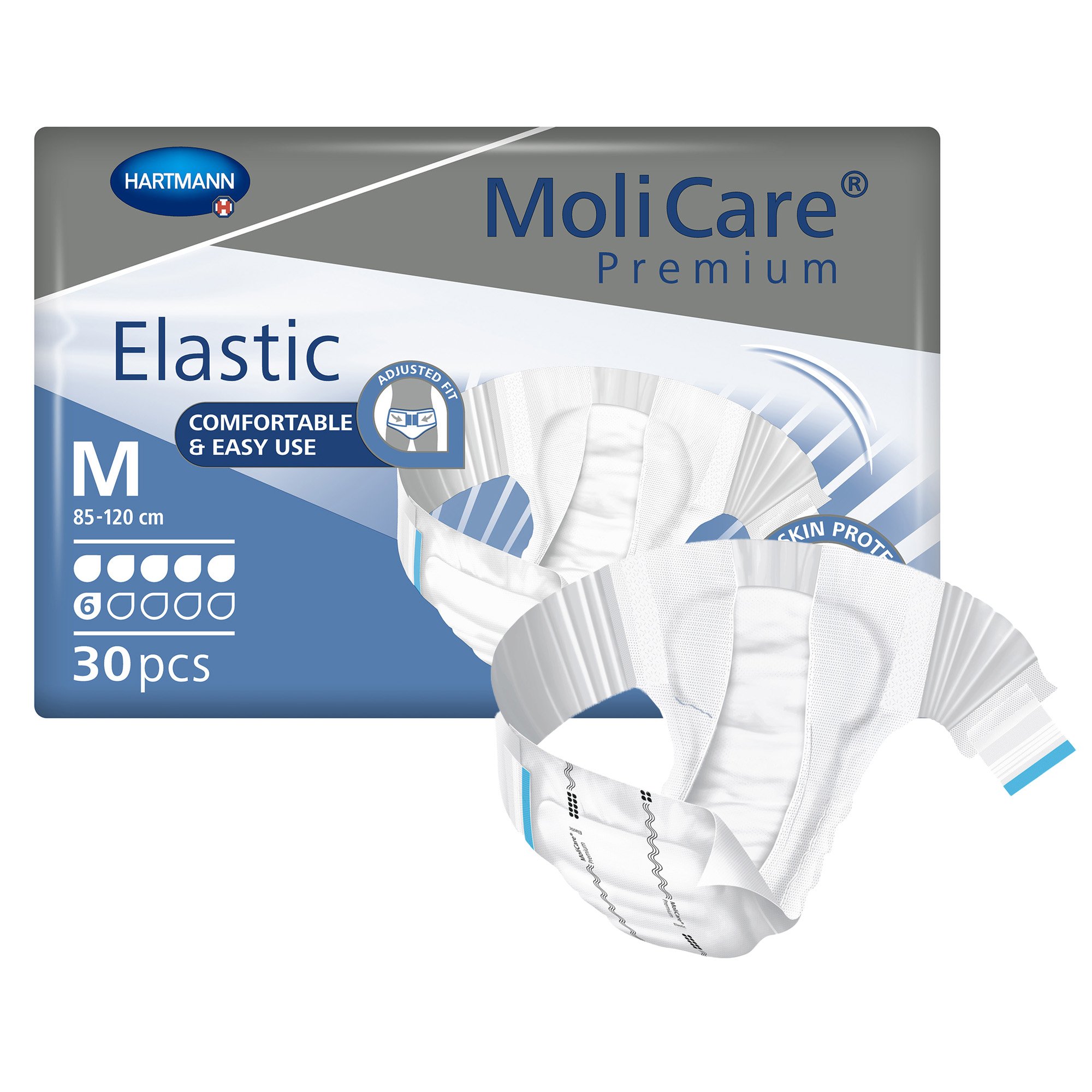 MoliCare® Premium Elastic 6 Drop Absorbency Incontinence Briefs, Medium