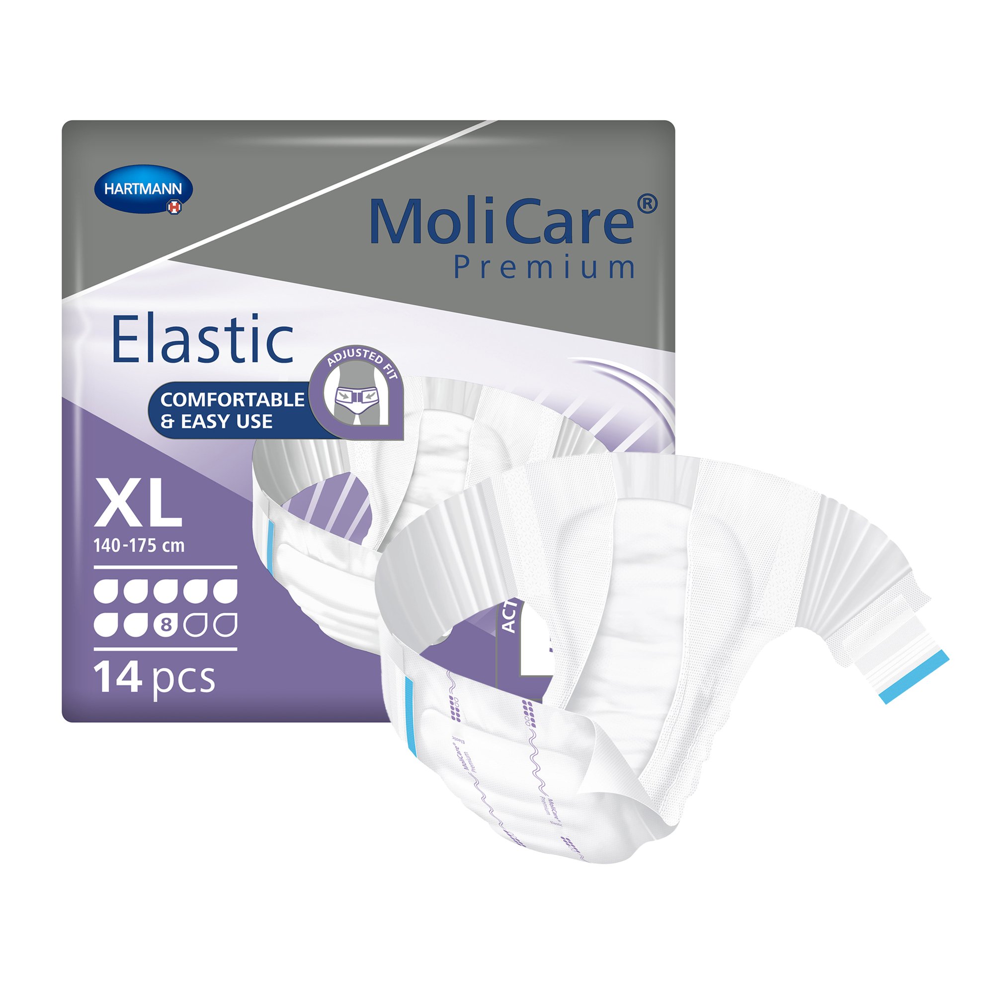 MoliCare® Premium Elastic 8 Drop Absorbency Incontinence Briefs, Extra Large