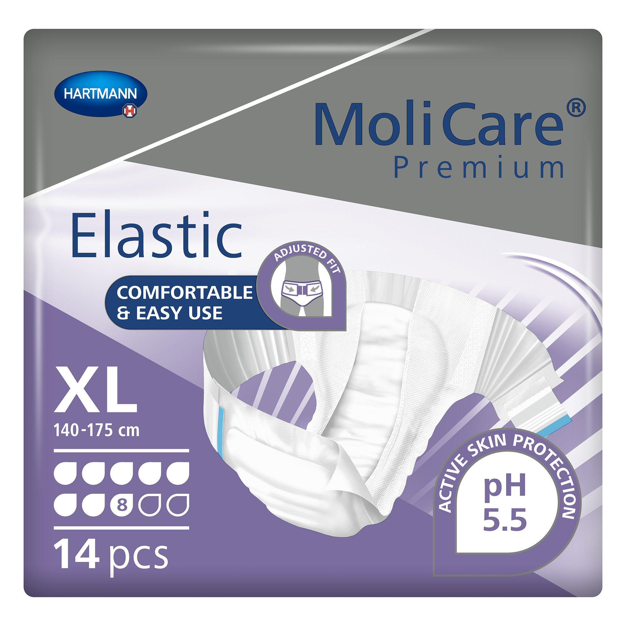 MoliCare® Premium Elastic 8 Drop Absorbency Incontinence Briefs, Extra Large - Image 2