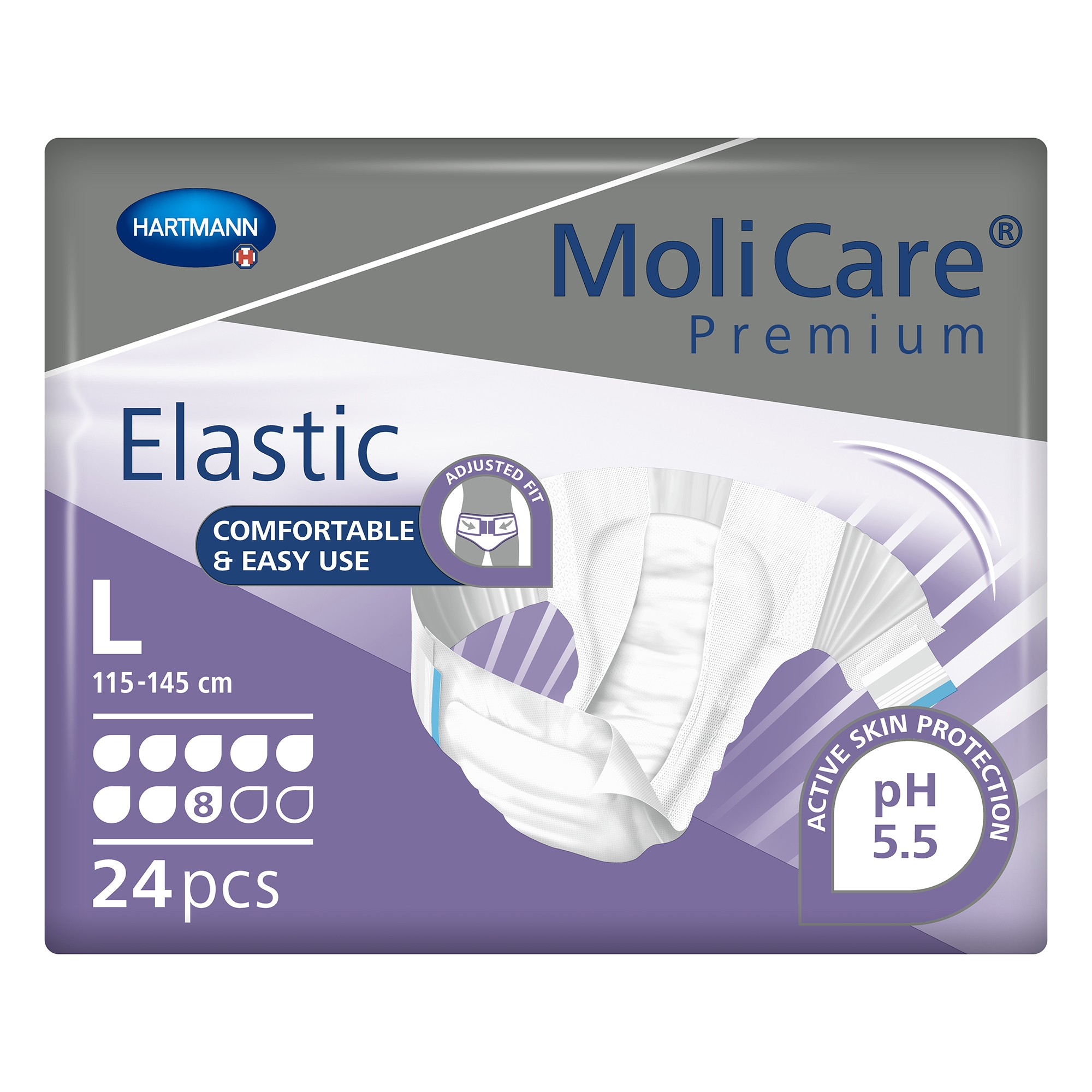 MoliCare® Premium Elastic 8 Drop Absorbency Incontinence Briefs, Large - Image 2