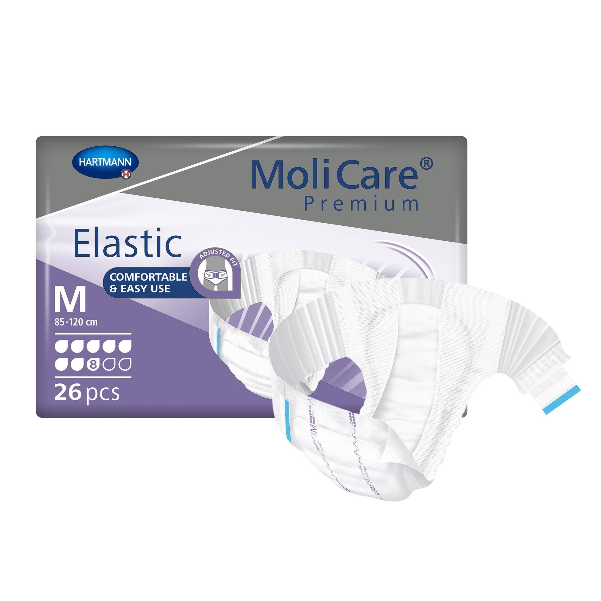 MoliCare® Premium Elastic 8 Drop Absorbency Incontinence Briefs, Medium