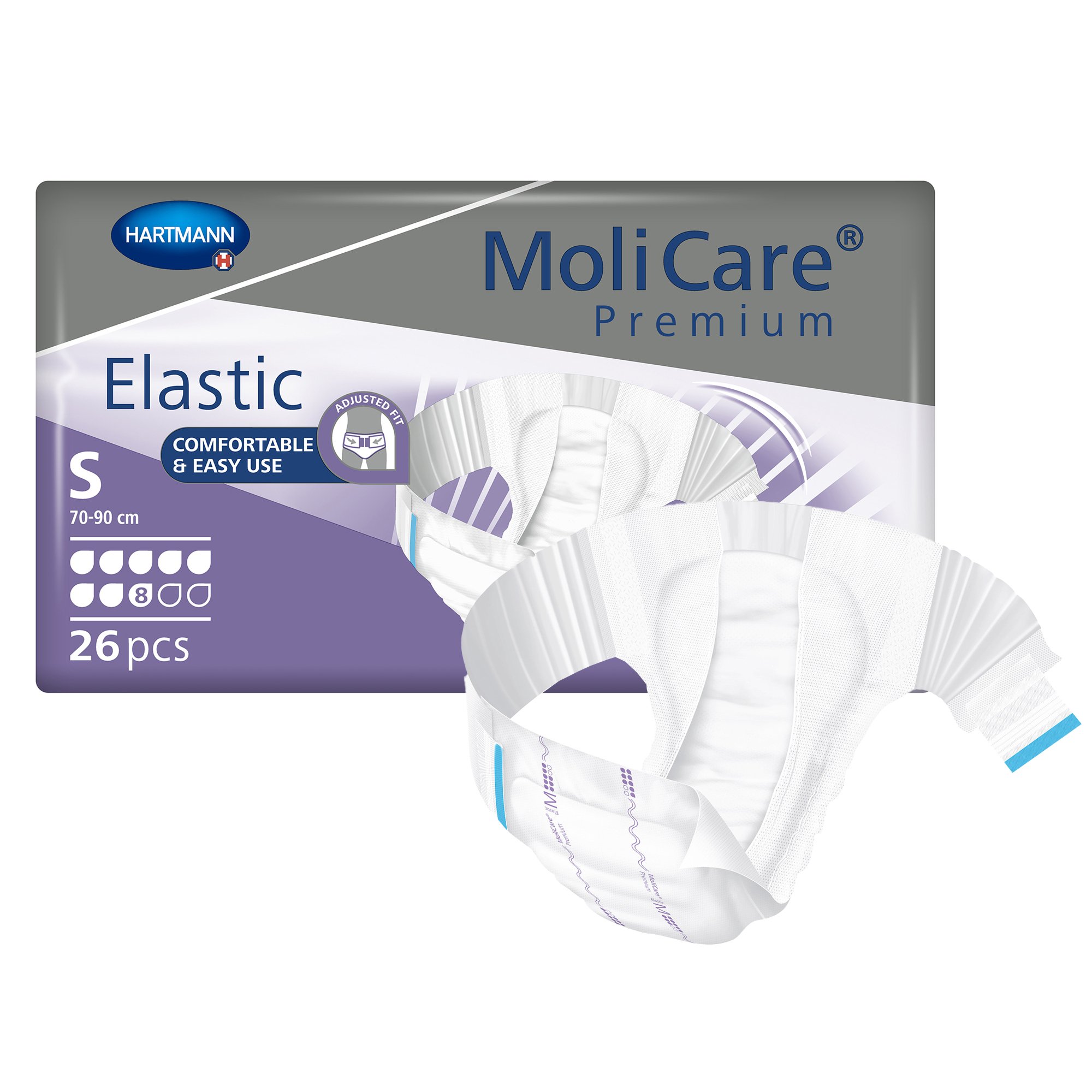 MoliCare® Premium Elastic 8 Drop Absorbency Incontinence Briefs, Small