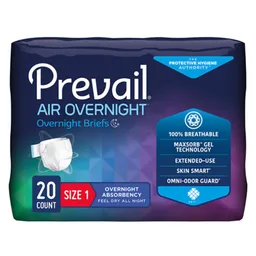 Prevail Air™ Overnight Briefs Overnight Absorbency, Size 1