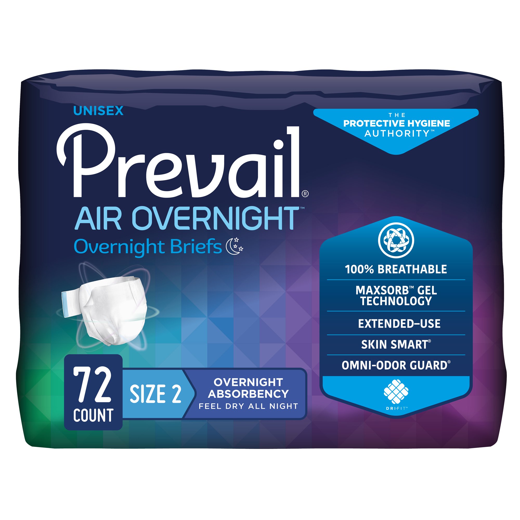 Prevail Air™ Overnight Briefs Overnight Absorbency, Size 2 - Image 2