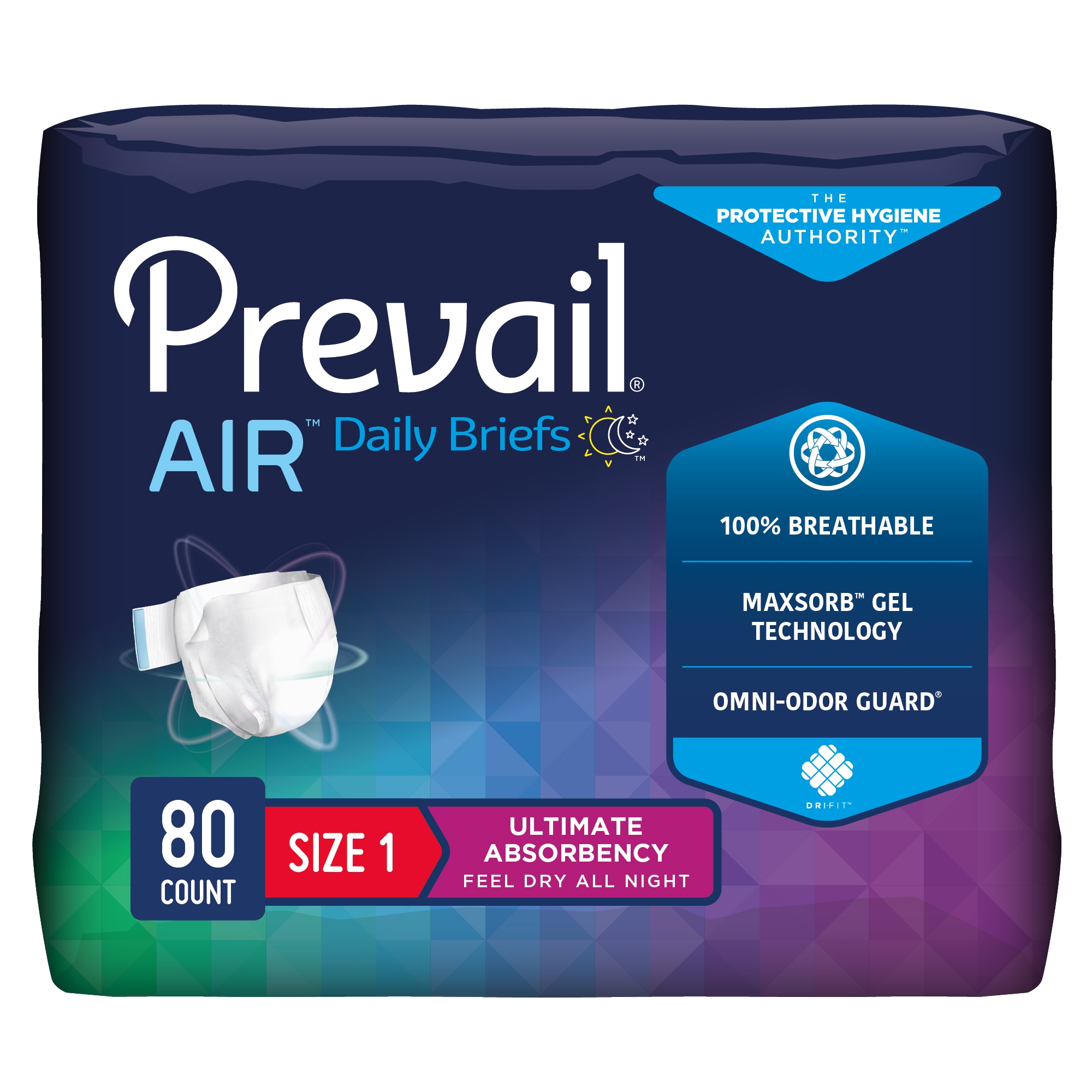 Prevail Air™ Stretchable Ultimate Plus Absorbency Briefs, Size 1 - Image 10