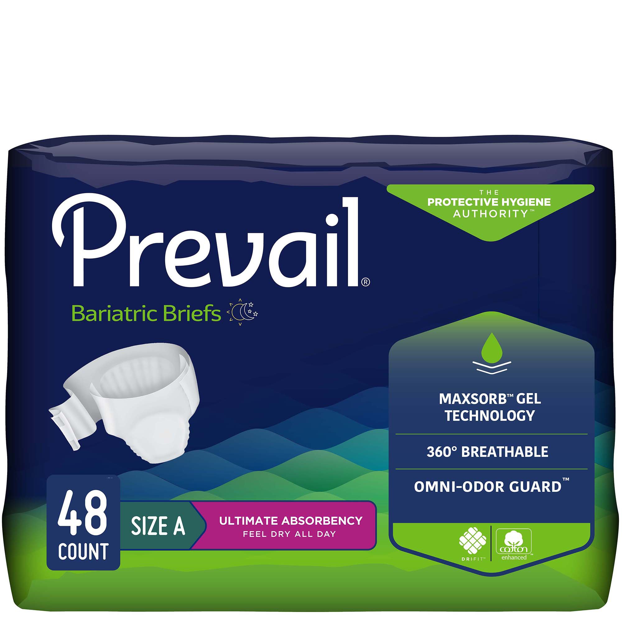 Prevail® Bariatric Ultimate Absorbency Incontinence Brief, Size A - Image 2