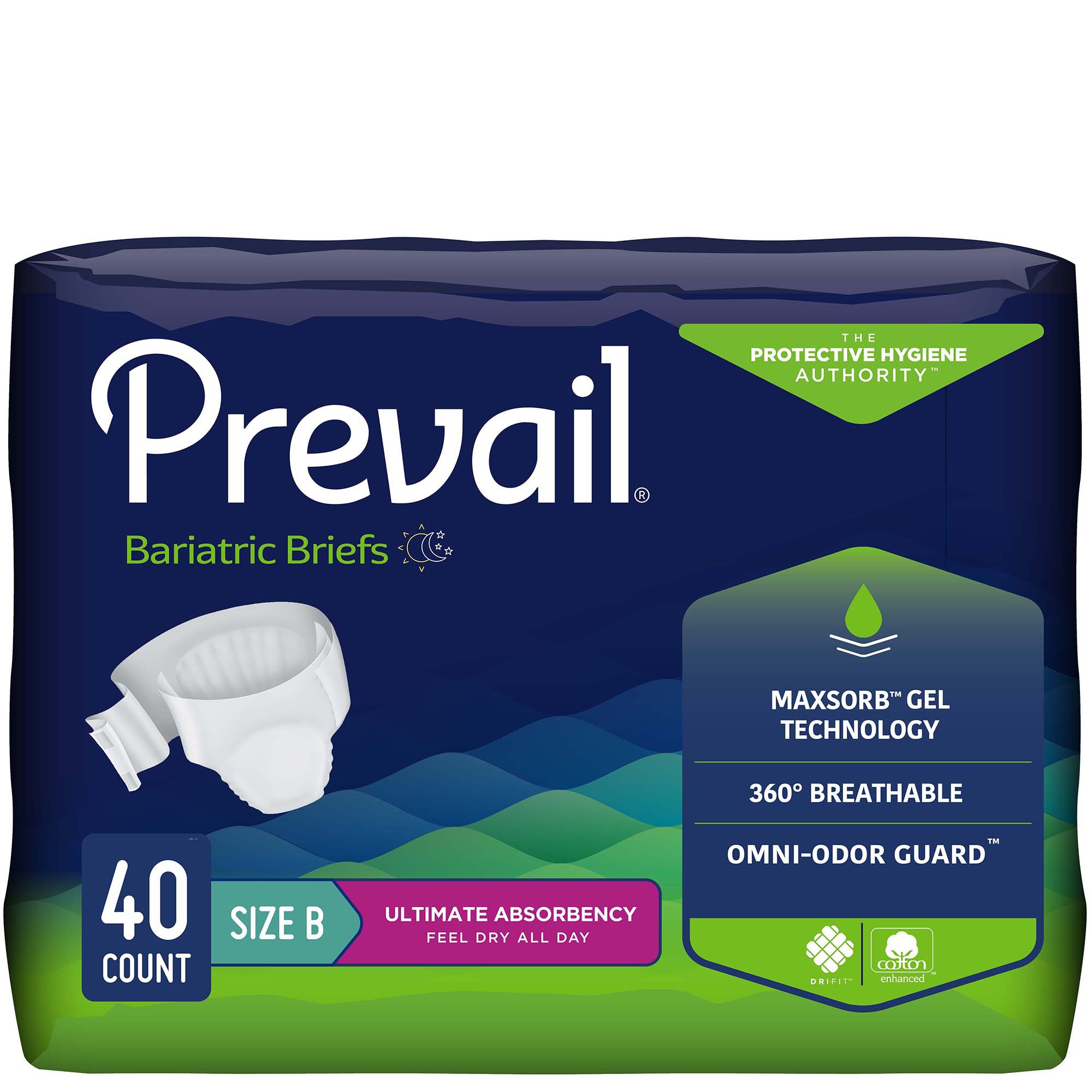 Prevail® Bariatric Ultimate Absorbency Incontinence Brief, Size B - Image 2