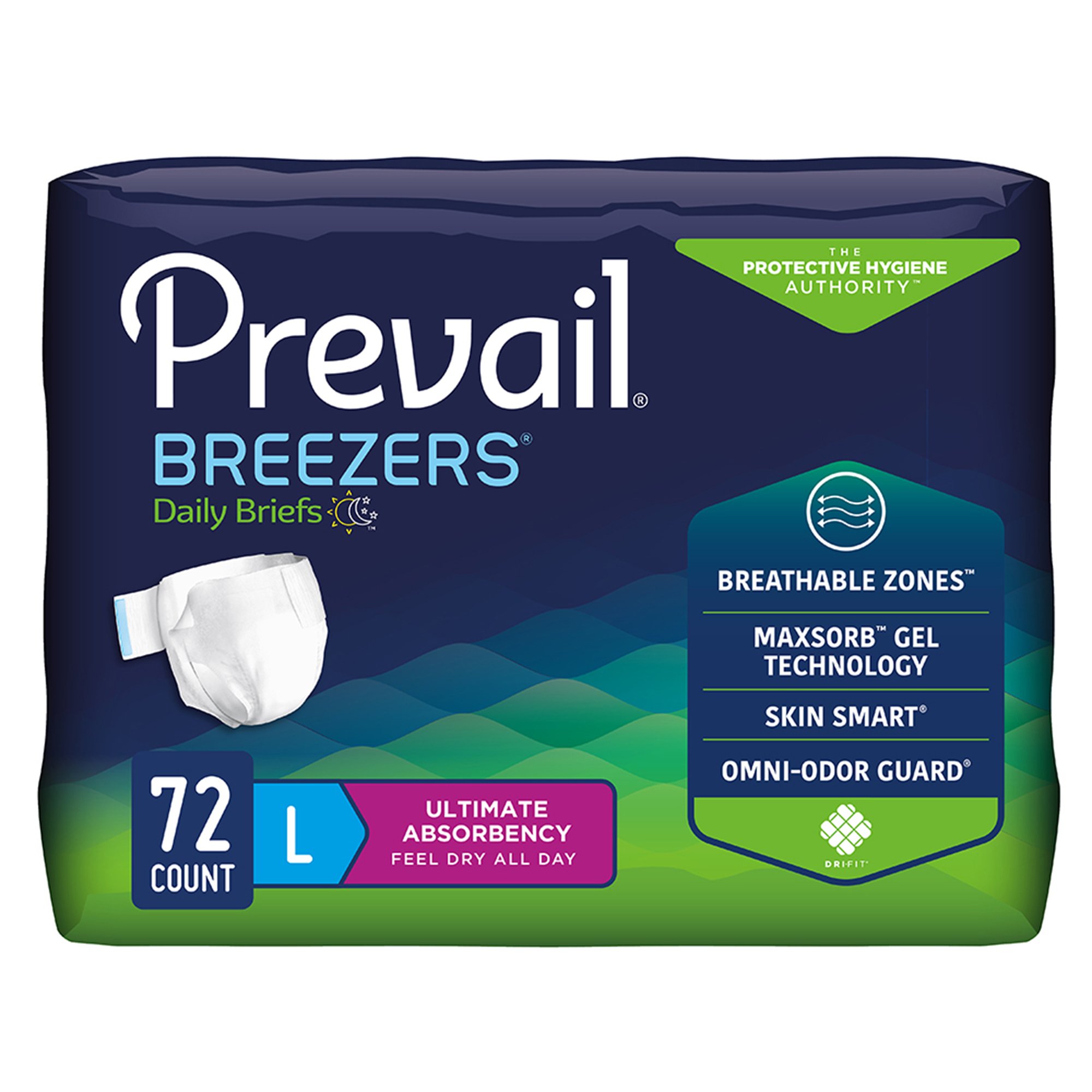 Prevail® Breezers® Ultimate Absorbency Incontinence Briefs, Large - Image 2