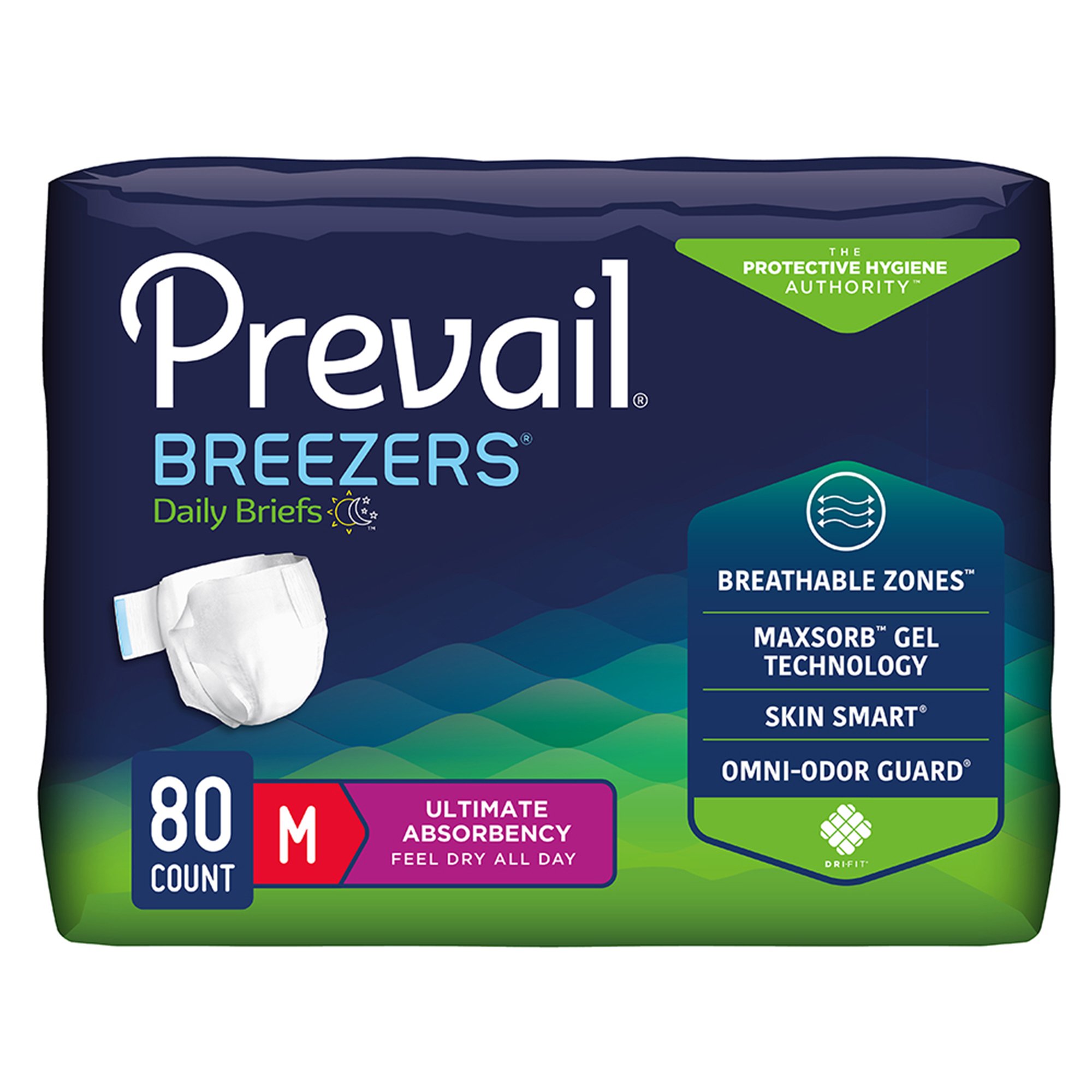 Prevail® Breezers® Ultimate Absorbency Incontinence Briefs, Medium - Image 3