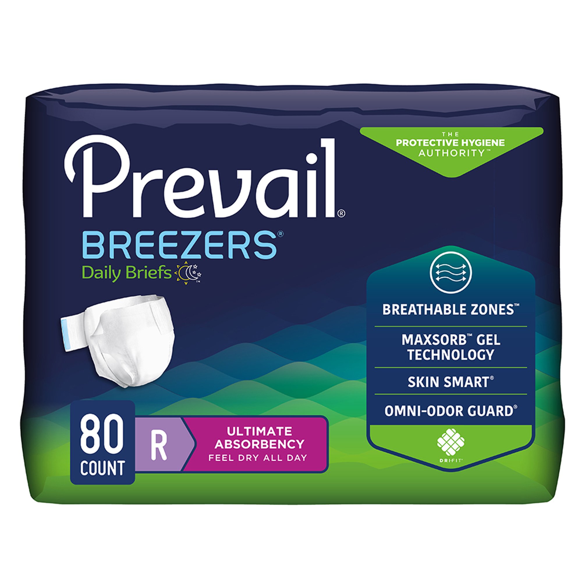 Prevail® Breezers® Ultimate Absorbency Incontinence Briefs, Regular - Image 2