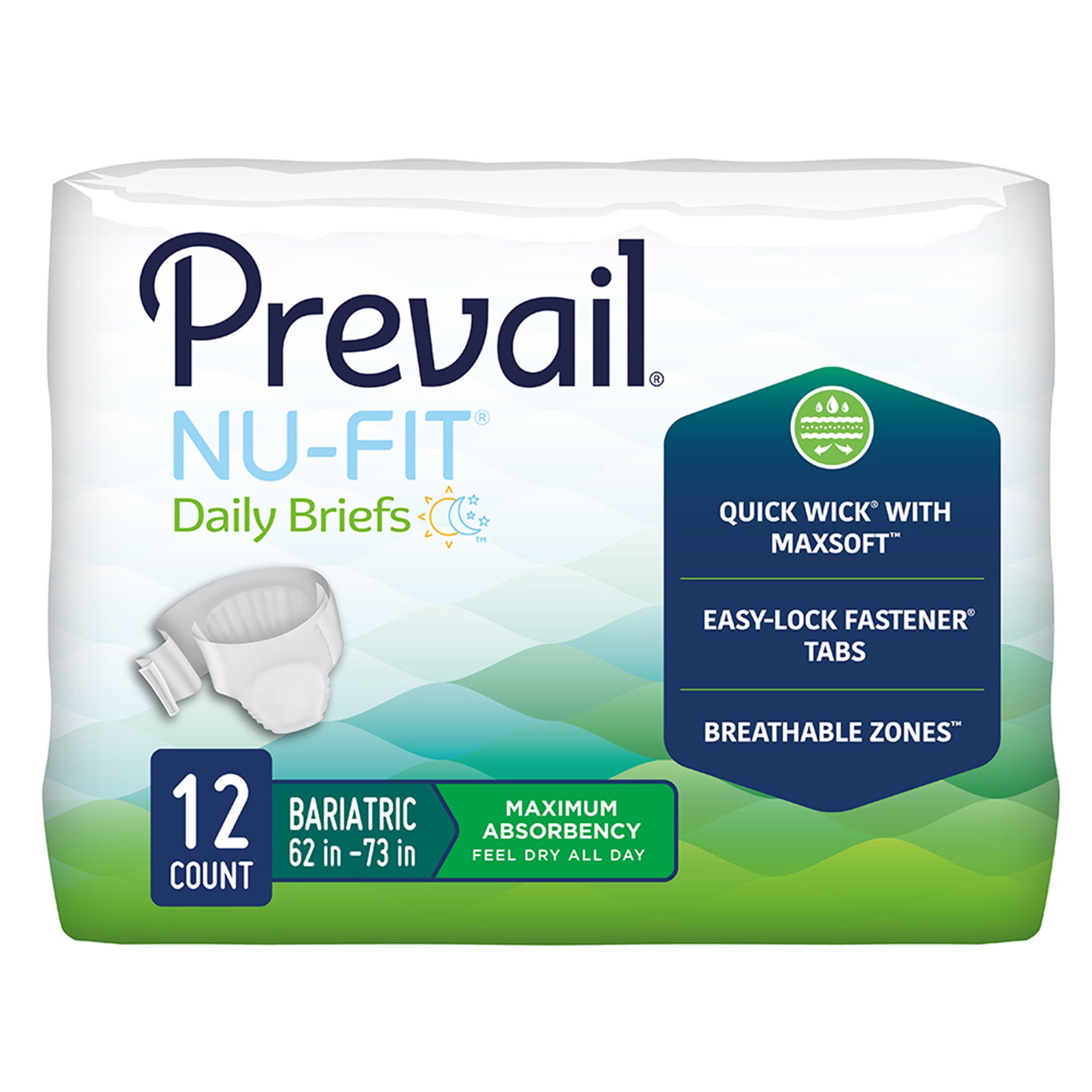 ProCare Unisex Adult Incontinence Brief, Heavy Absorbency, White, 2-XL