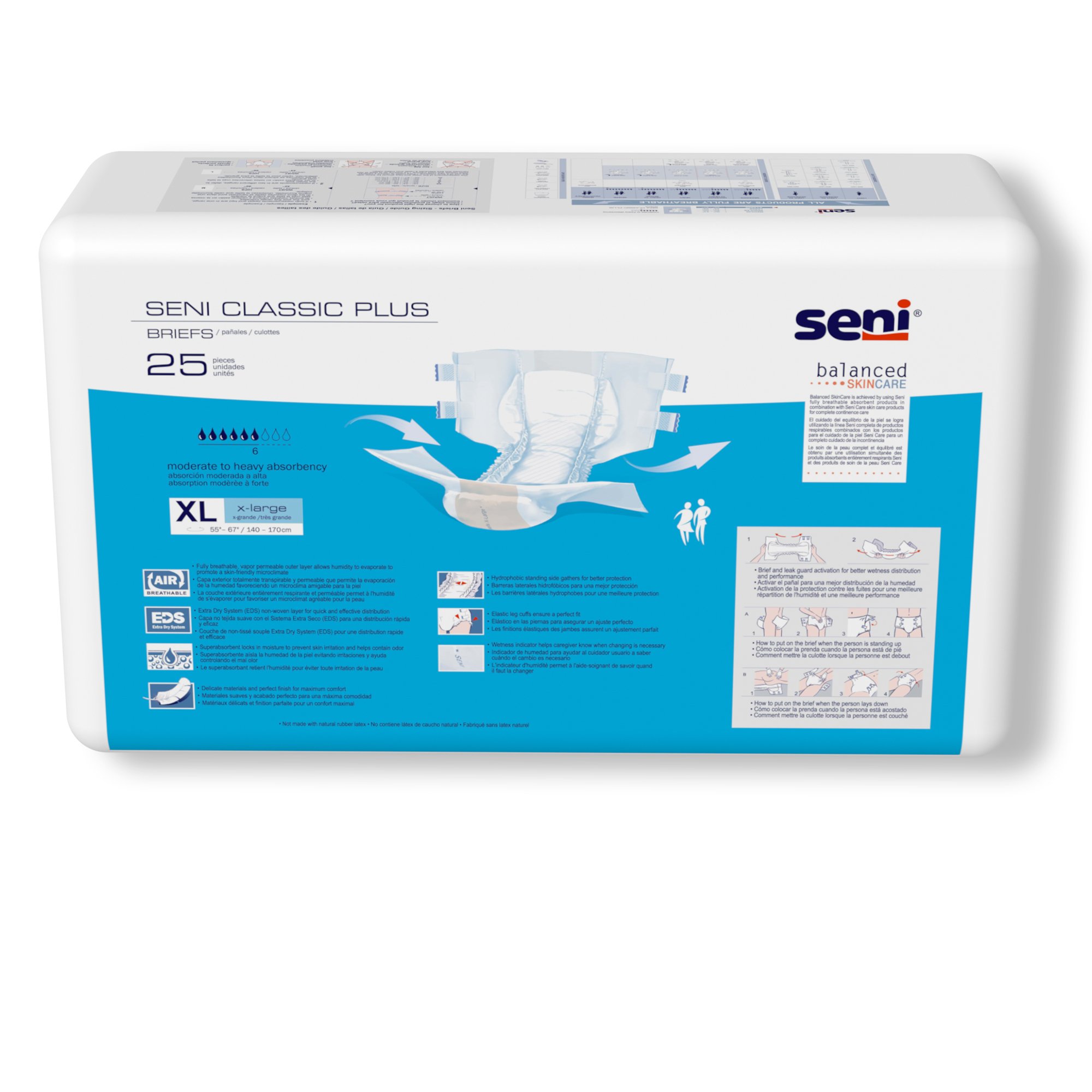 Seni® Classic Plus Moderate to Heavy Absorbency Incontinence Brief, Extra Large - Image 7
