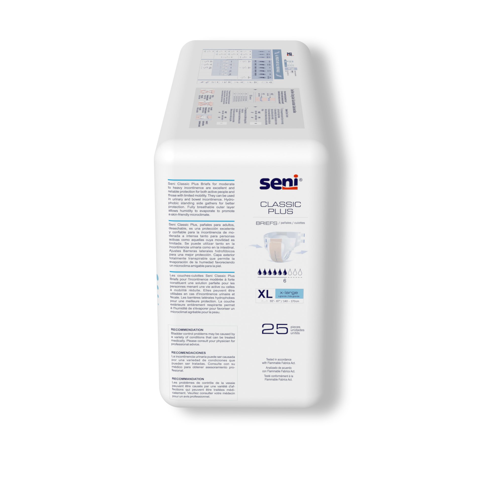 Seni® Classic Plus Moderate to Heavy Absorbency Incontinence Brief, Extra Large - Image 5