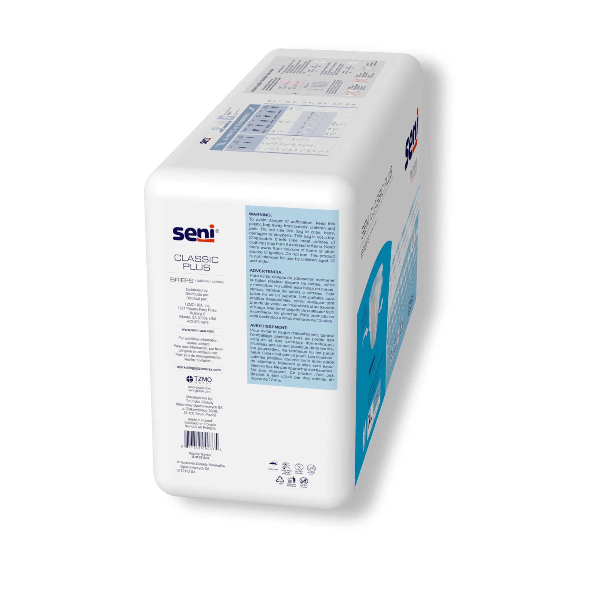 Seni® Classic Plus Moderate to Heavy Absorbency Incontinence Brief, Extra Large - Image 6