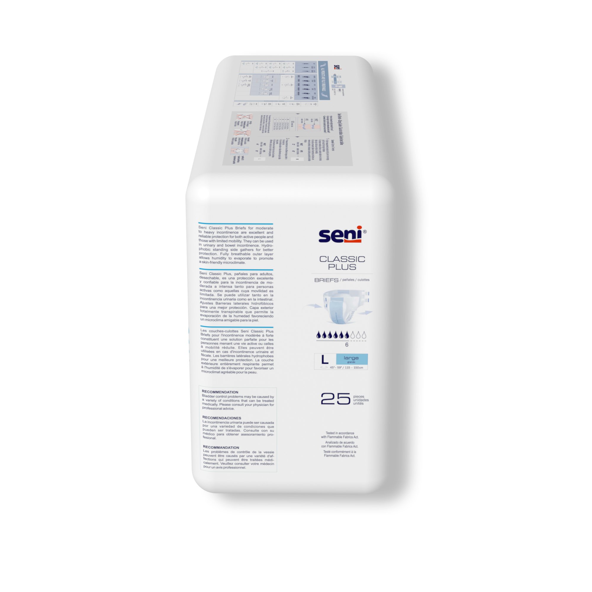 Seni® Classic Plus Moderate to Heavy Absorbency Incontinence Brief, Large - Image 6