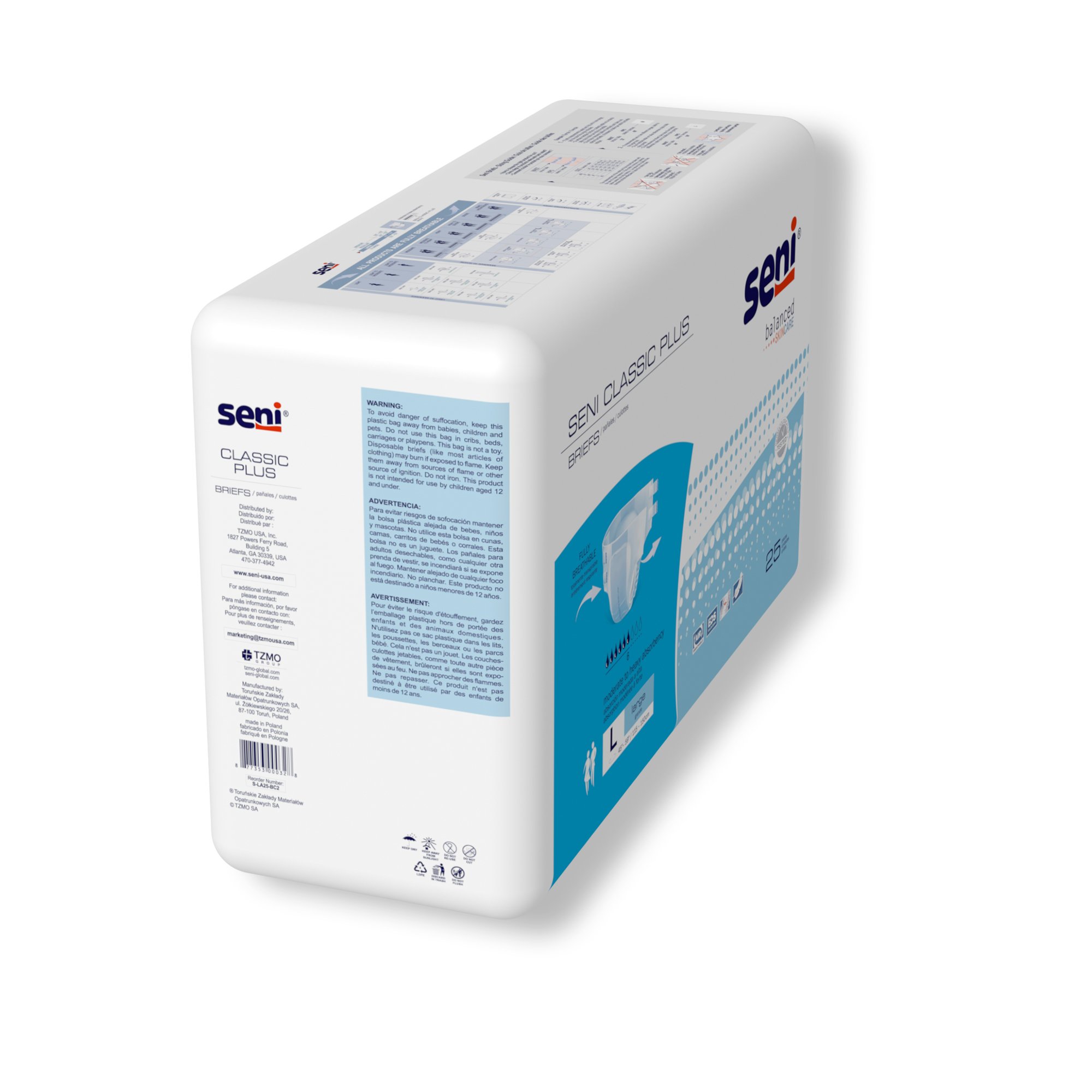 Seni® Classic Plus Moderate to Heavy Absorbency Incontinence Brief, Large - Image 7