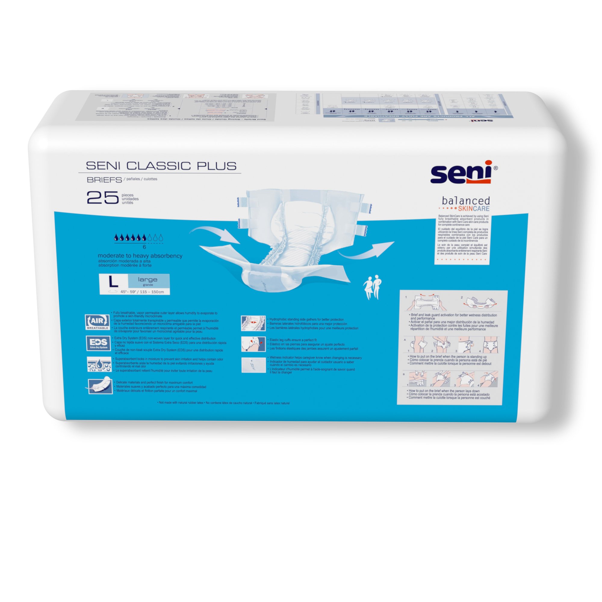 Seni® Classic Plus Moderate to Heavy Absorbency Incontinence Brief, Large - Image 8