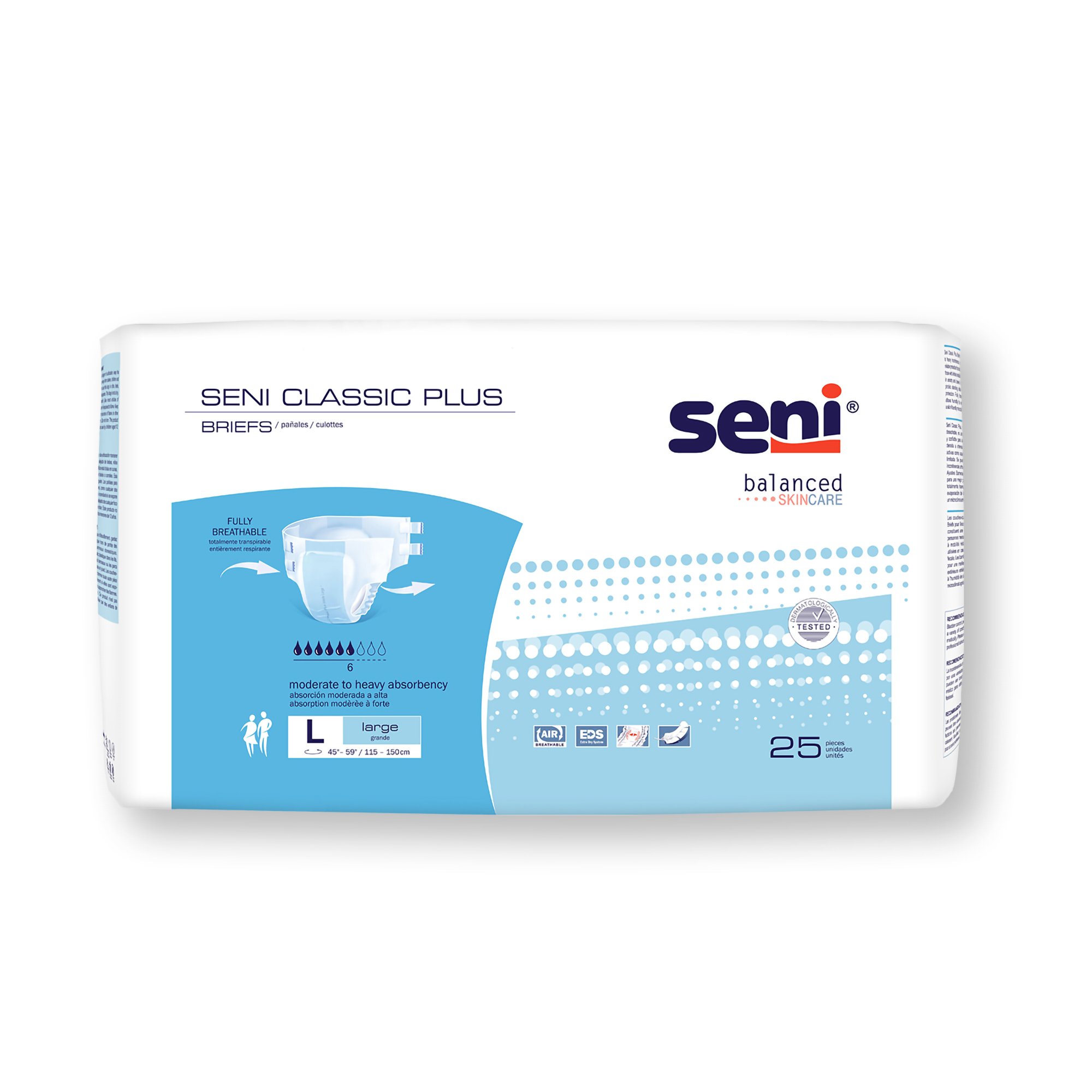 Seni® Classic Plus Moderate to Heavy Absorbency Incontinence Brief, Large