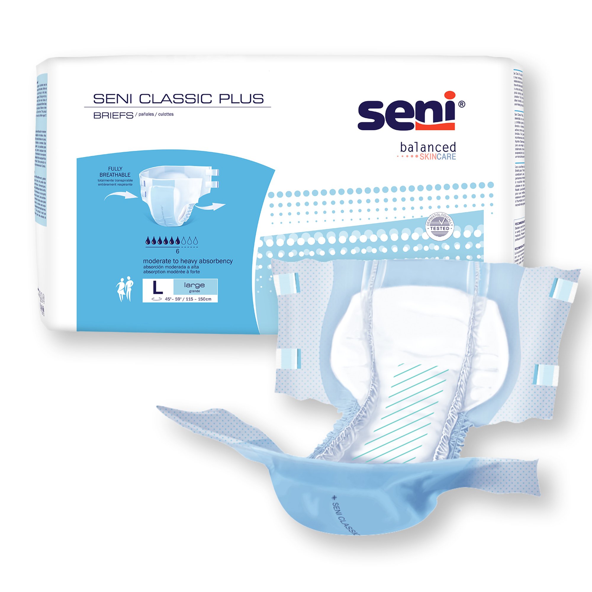 Seni® Classic Plus Moderate to Heavy Absorbency Incontinence Brief, Large - Image 5
