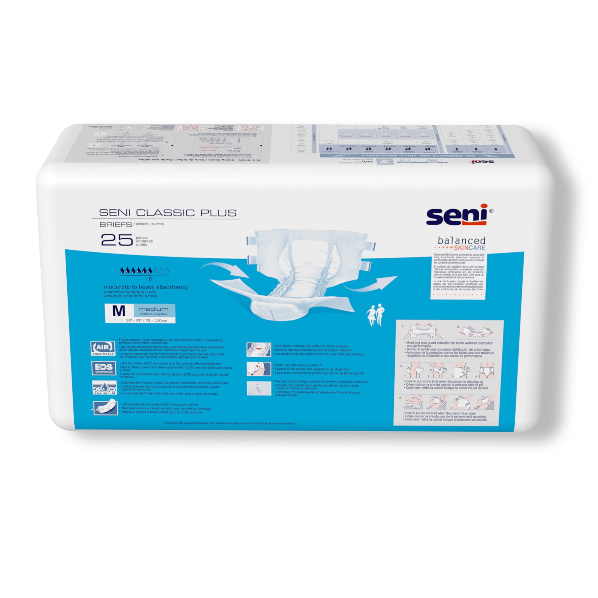 Seni® Classic Plus Moderate to Heavy Absorbency Incontinence Brief, Medium - Image 8
