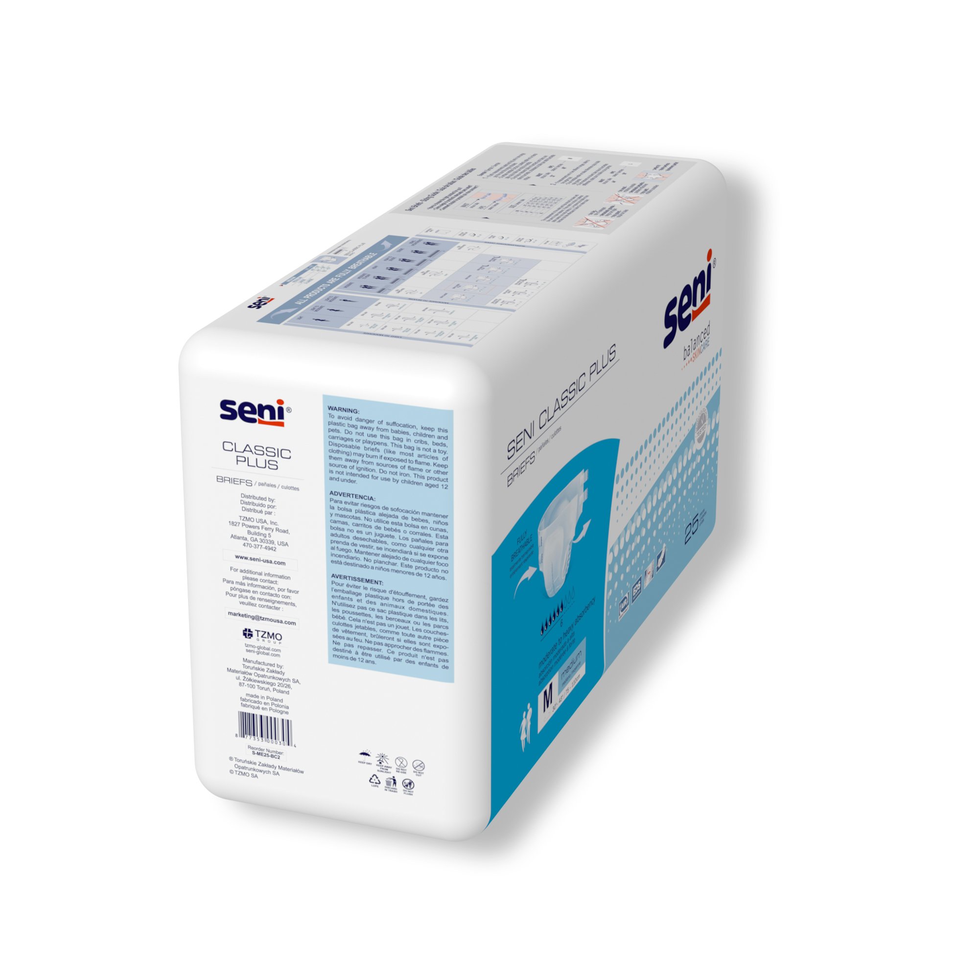 Seni® Classic Plus Moderate to Heavy Absorbency Incontinence Brief, Medium - Image 7