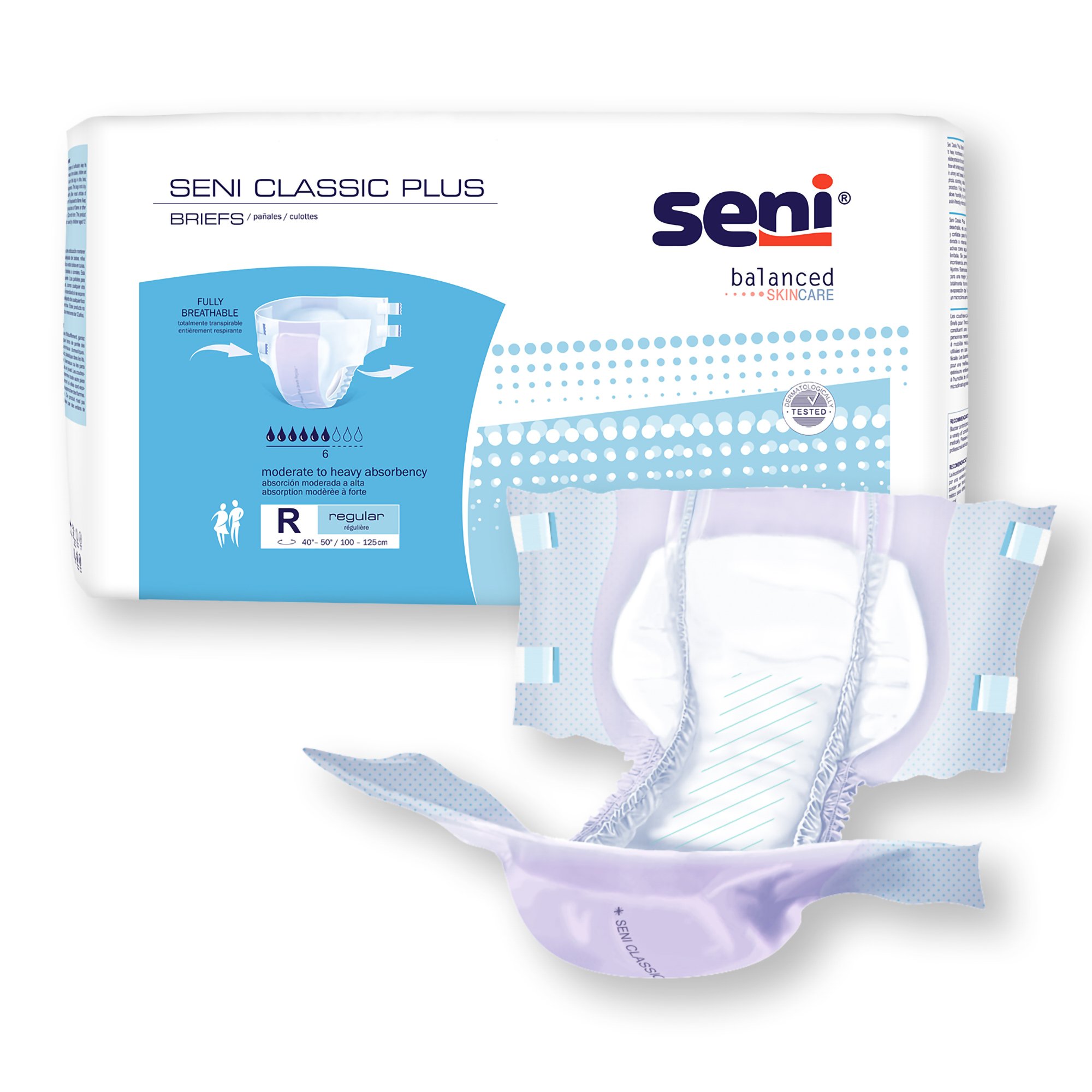 Seni® Classic Plus Moderate to Heavy Absorbency Incontinence Brief, Regular - Image 5