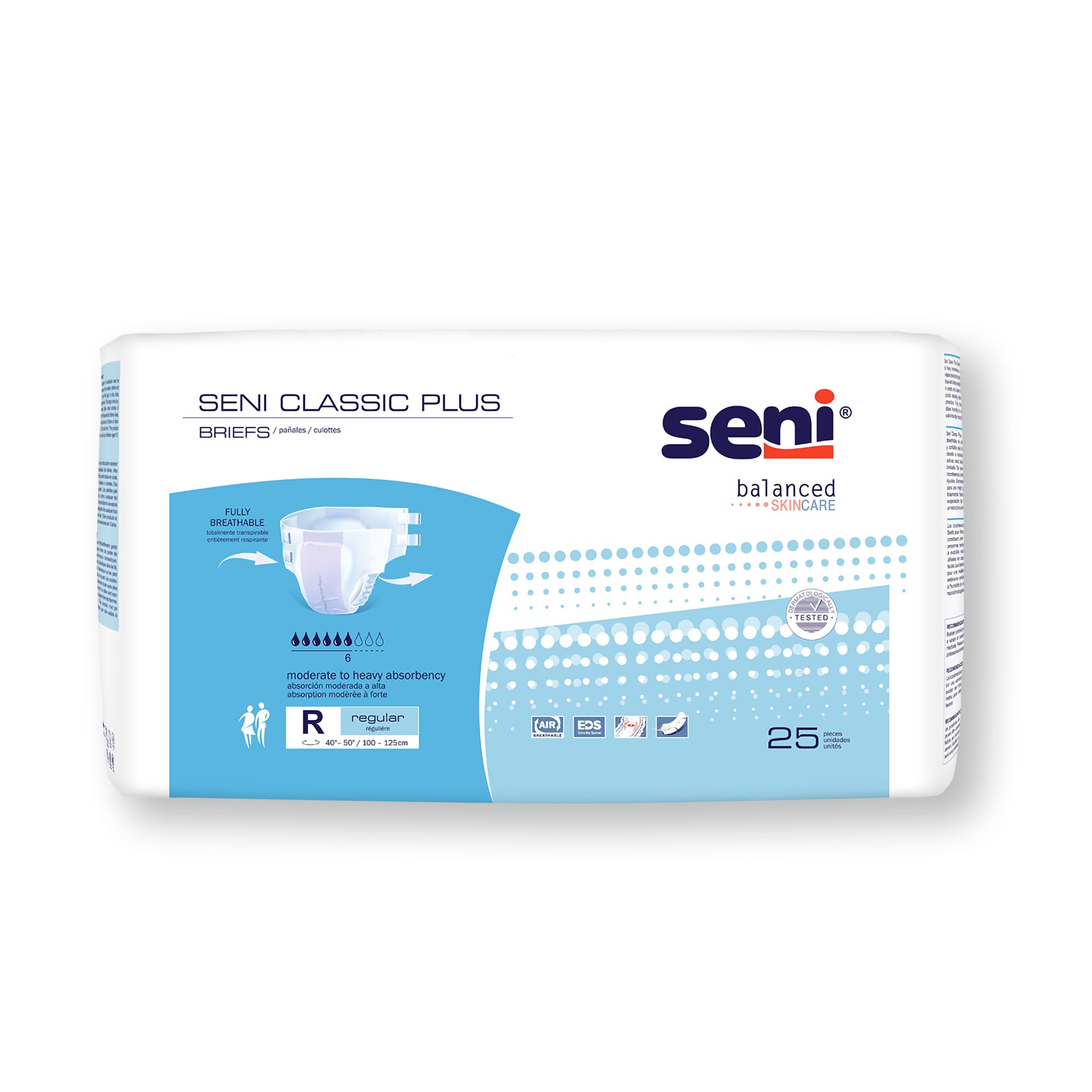 Seni® Classic Plus Moderate to Heavy Absorbency Incontinence Brief, Regular