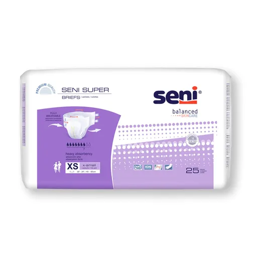 Seni® Super Heavy Absorbency Incontinence Brief, Extra Small