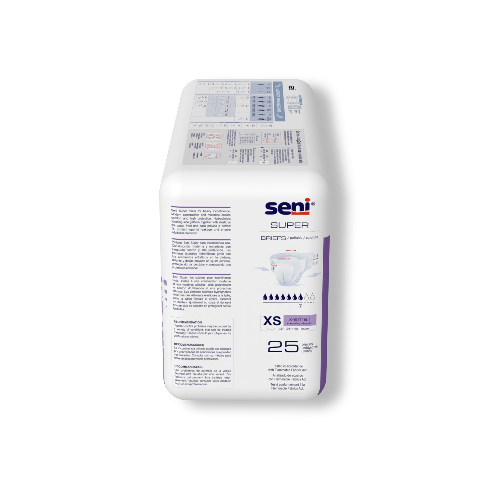 Seni® Super Heavy Absorbency Incontinence Brief, Extra Small - Image 6