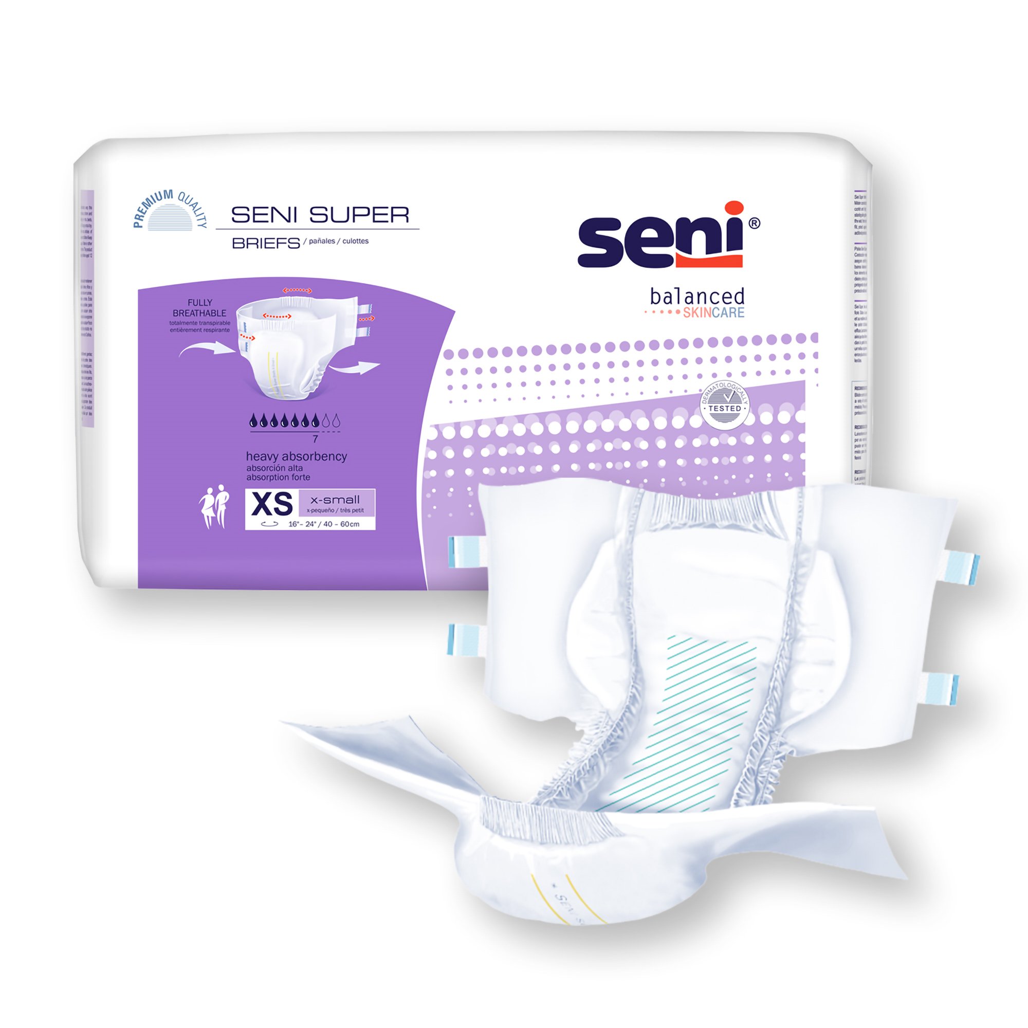 Seni® Super Heavy Absorbency Incontinence Brief, Extra Small - Image 5