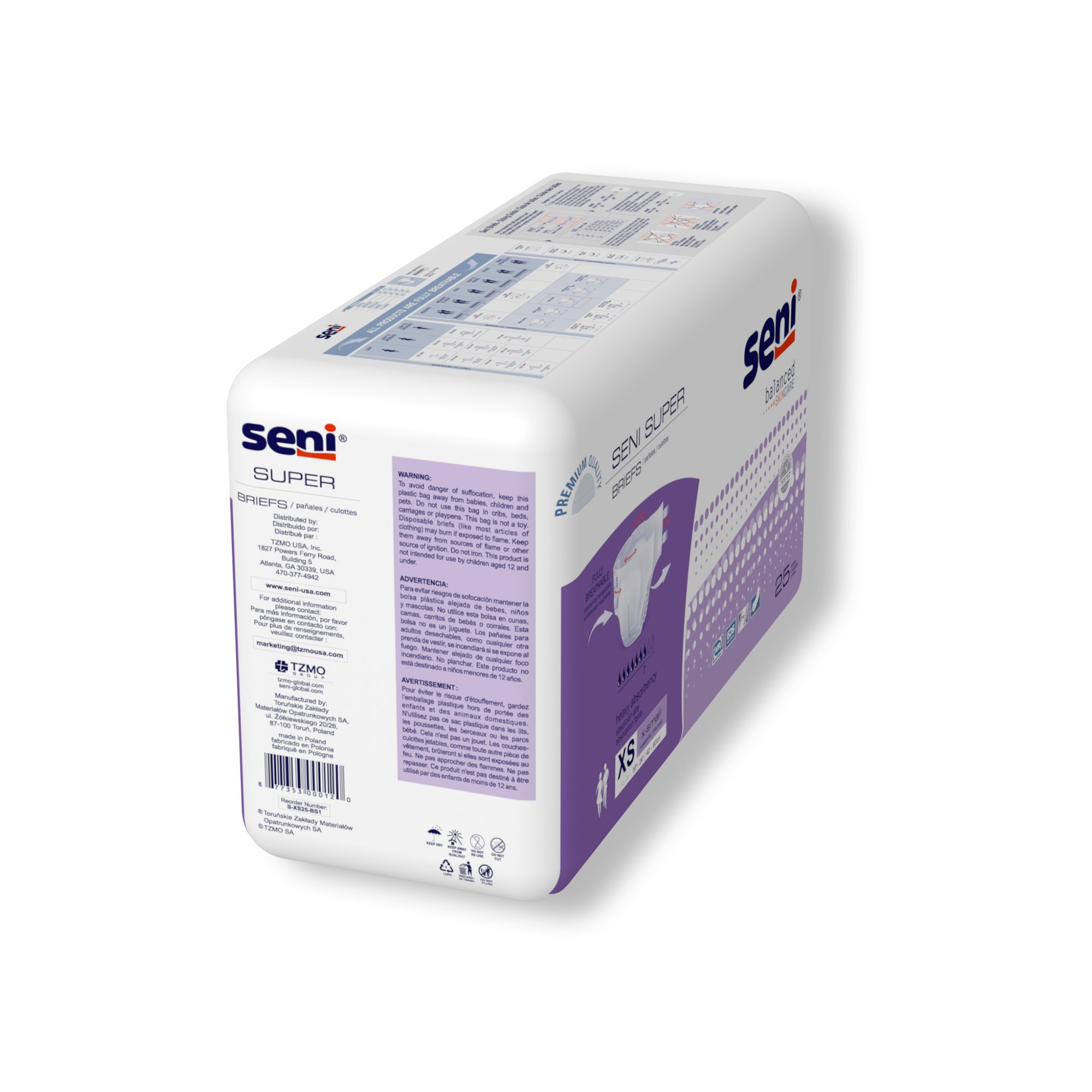 Seni® Super Heavy Absorbency Incontinence Brief, Extra Small - Image 7