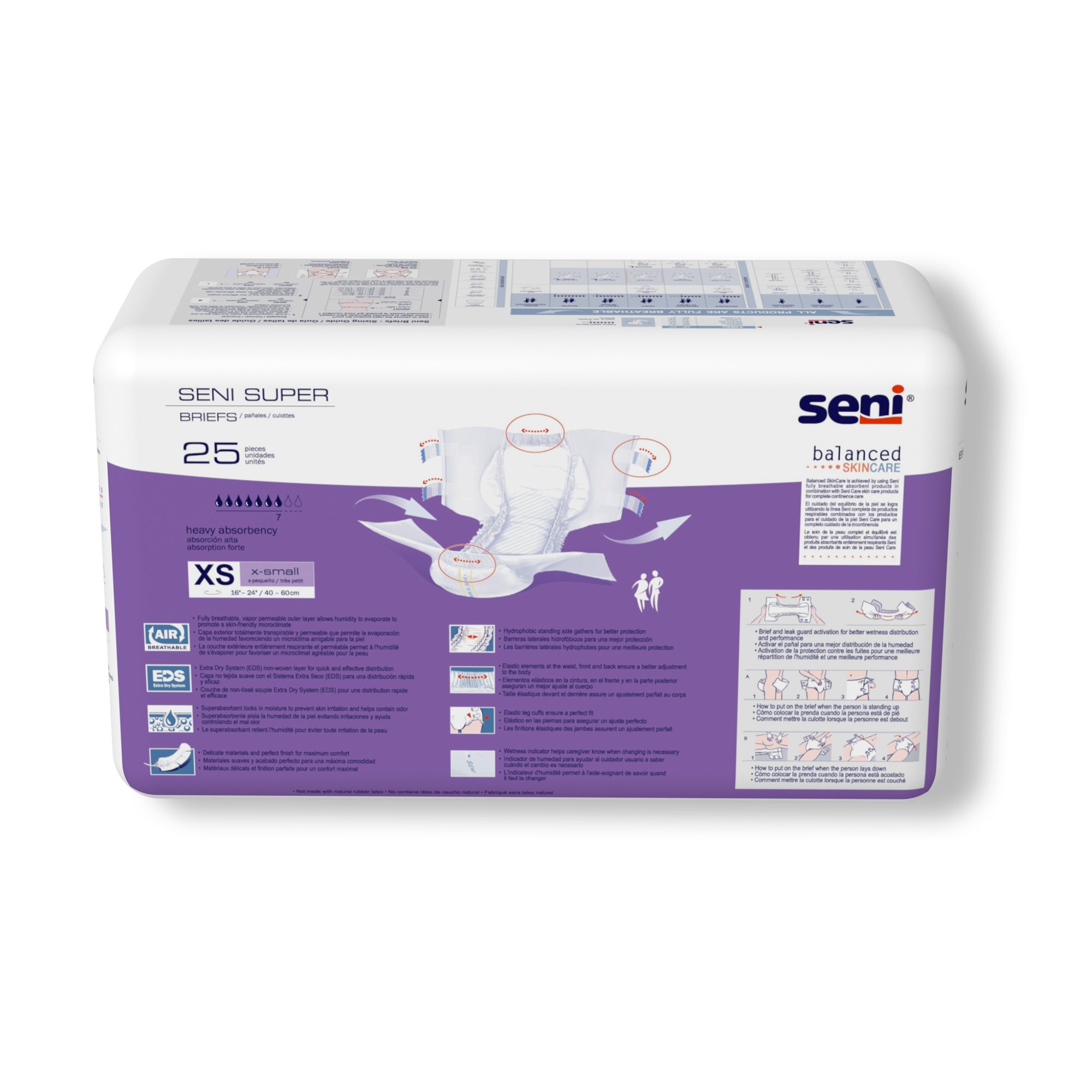 Seni® Super Heavy Absorbency Incontinence Brief, Extra Small - Image 8