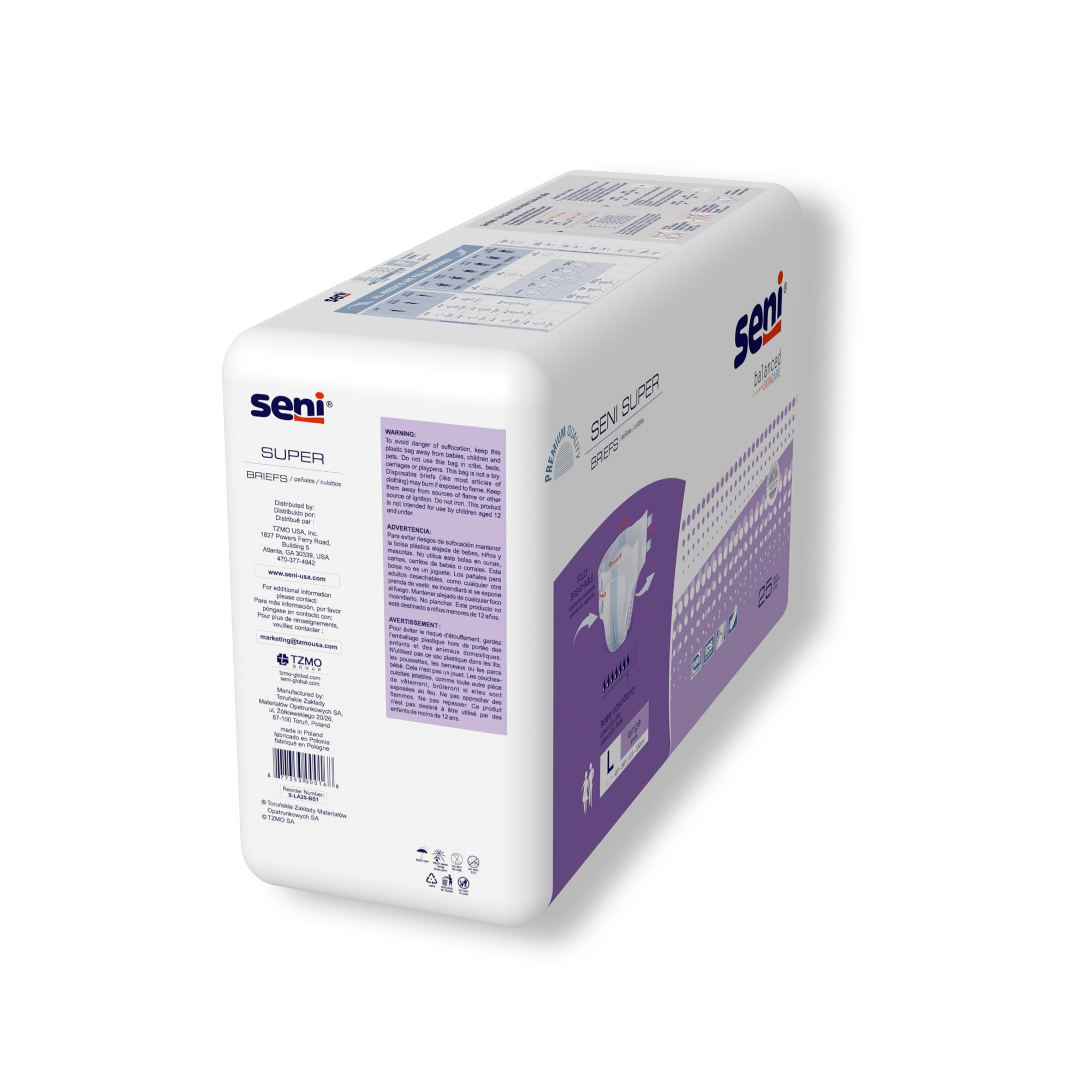 Seni® Super Heavy Absorbency Incontinence Brief, Large - Image 7