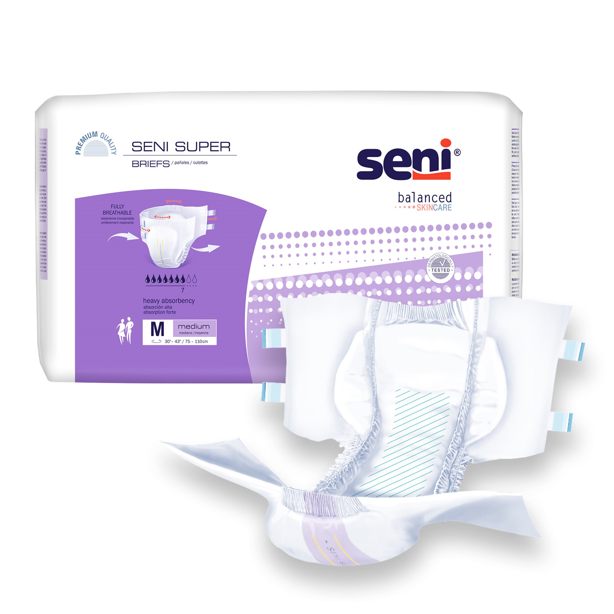 Seni® Super Heavy Absorbency Incontinence Brief, Medium - Image 5