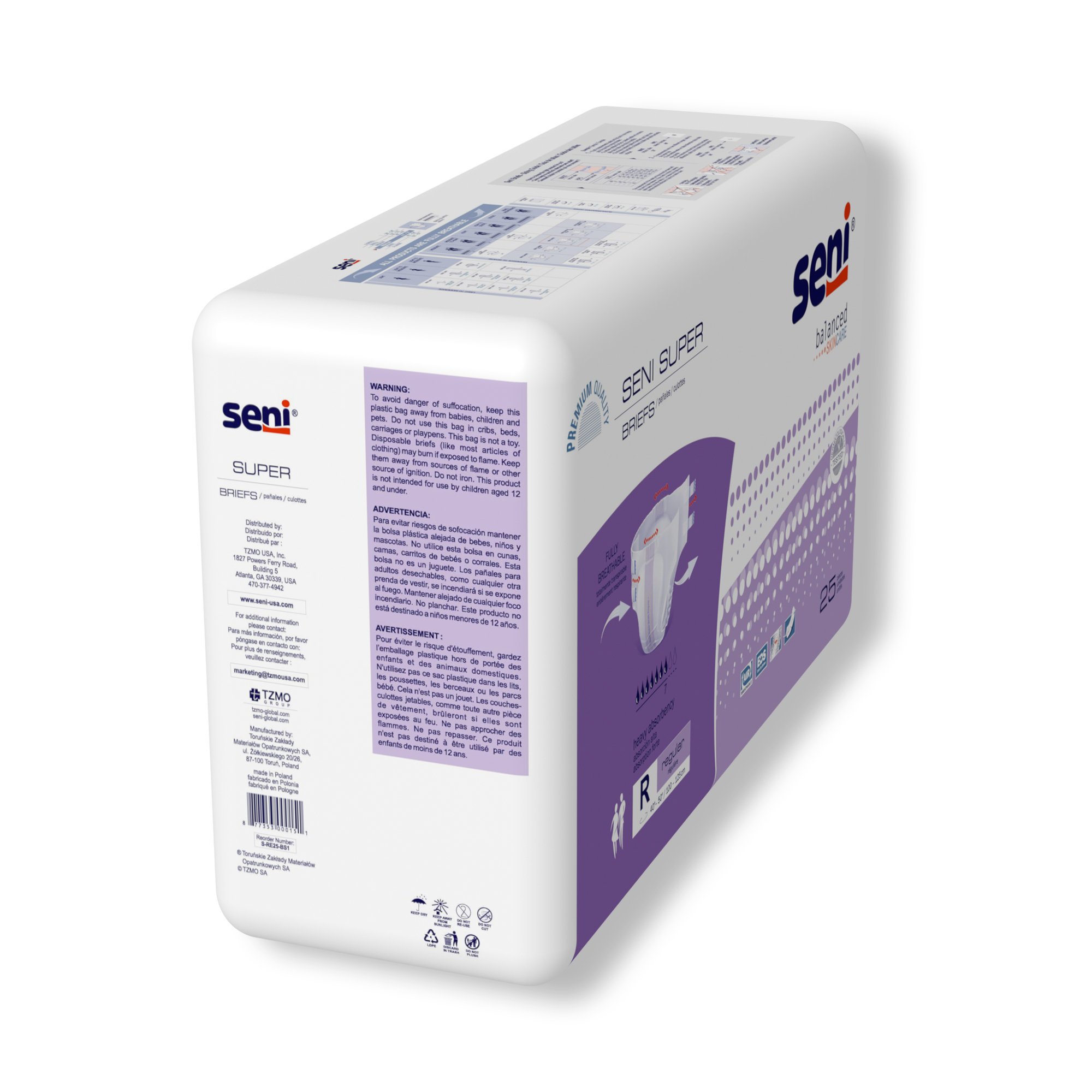 Seni® Super Heavy Absorbency Incontinence Brief, Regular - Image 3