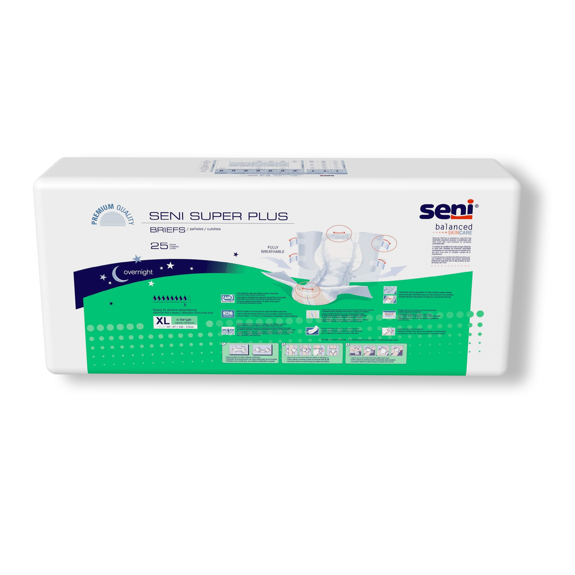 Seni® Super Plus Overnight Heavy Absorbency Incontinence Brief, Extra Large - Image 9
