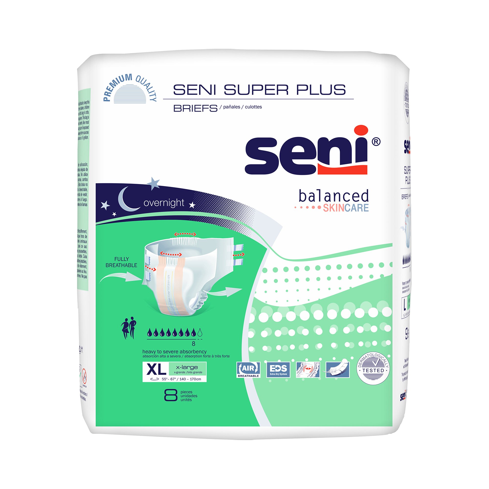 Seni® Super Plus Overnight Heavy Absorbency Incontinence Brief, Extra Large