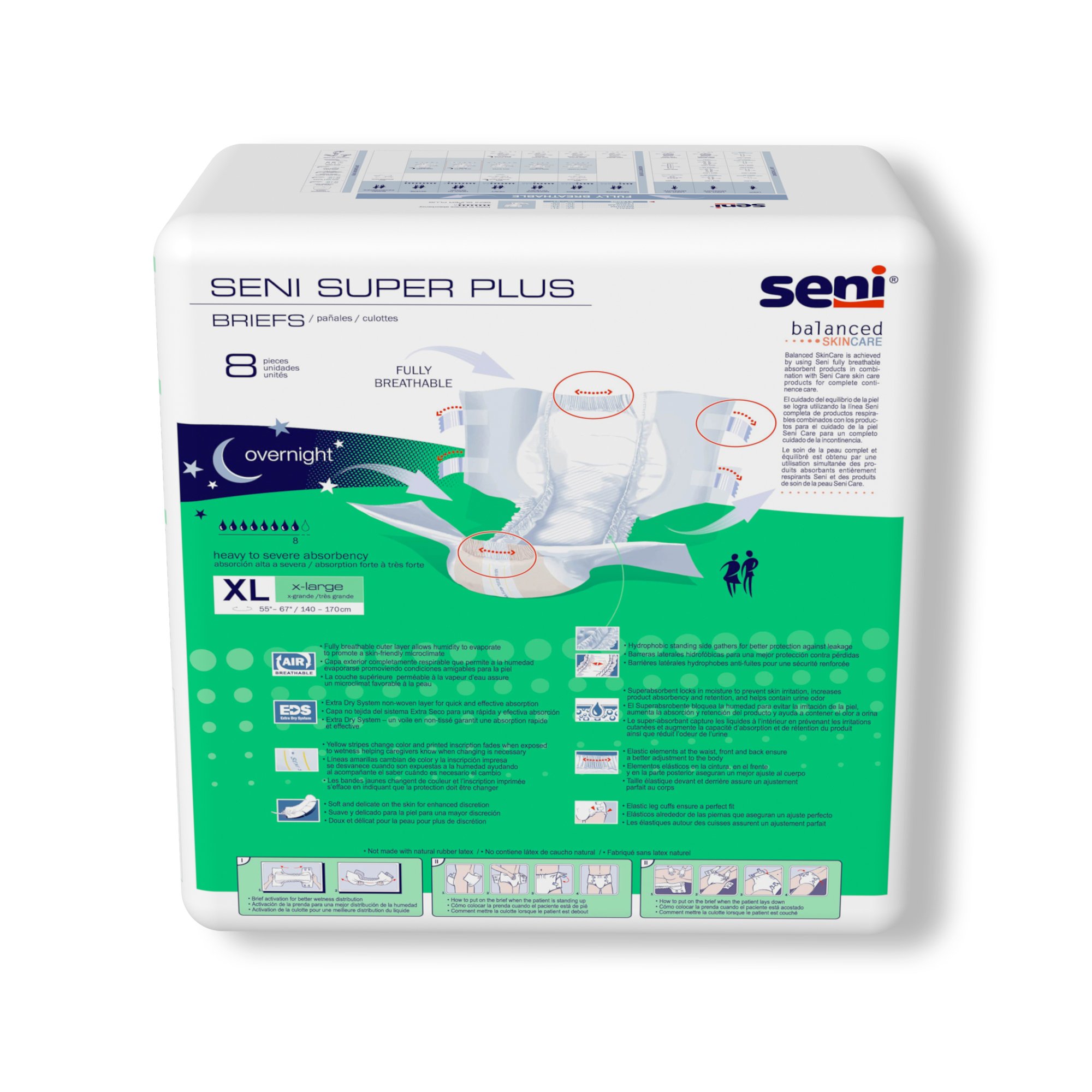 Seni® Super Plus Overnight Heavy Absorbency Incontinence Brief, Extra Large - Image 9