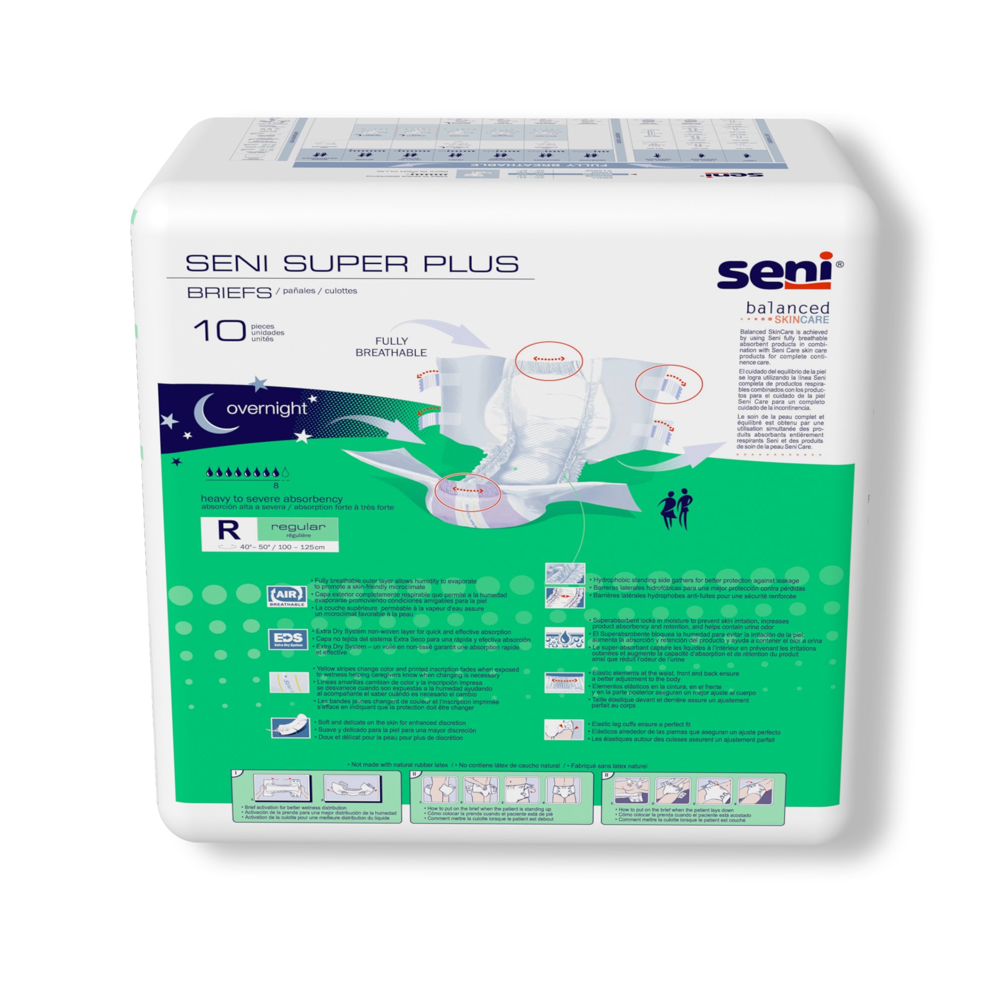 Seni® Super Plus Overnight Heavy Absorbency Incontinence Brief, Regular - Image 9