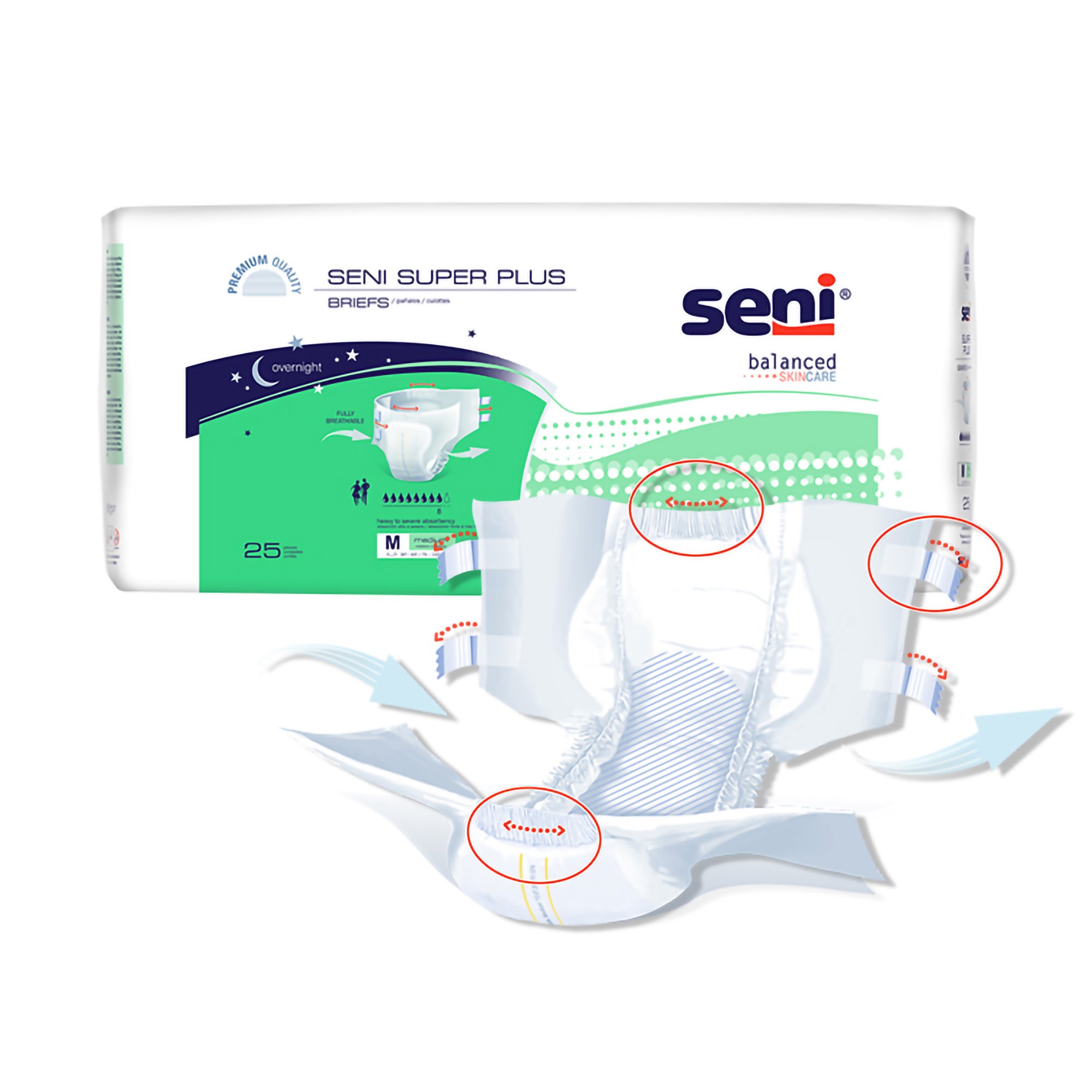Seni® Super Plus Overnight Heavy Absorbency Incontinence Brief, Regular - Image 7