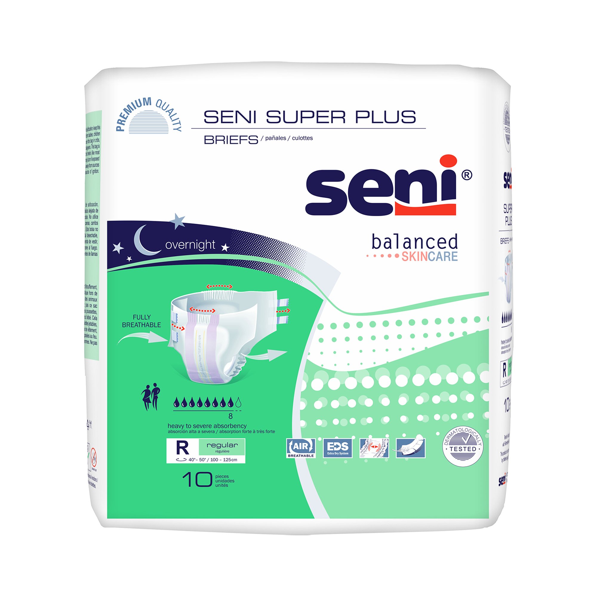 Seni® Super Plus Overnight Heavy Absorbency Incontinence Brief, Regular